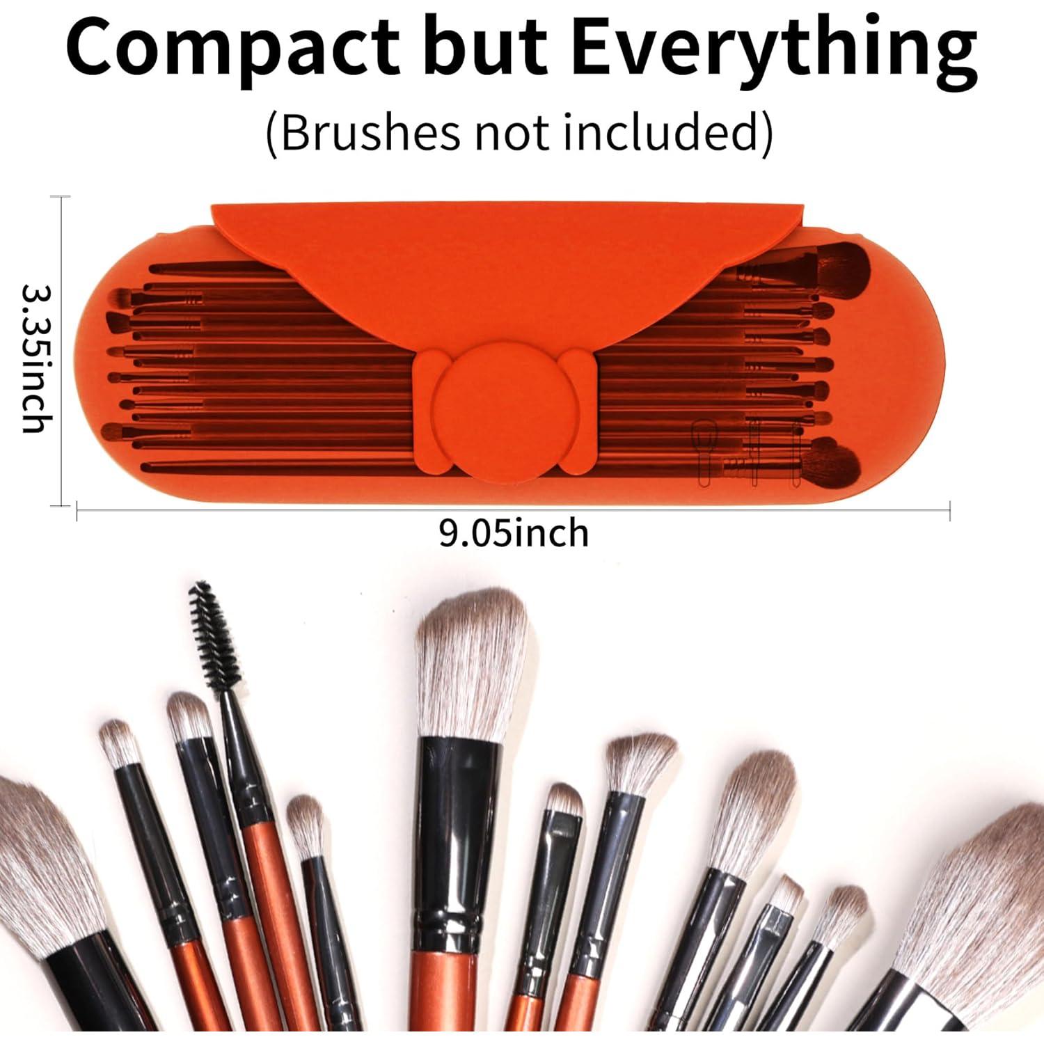 Estuche Organizador de Brochas de Maquillaje Silicona Naranja 22.95 cm