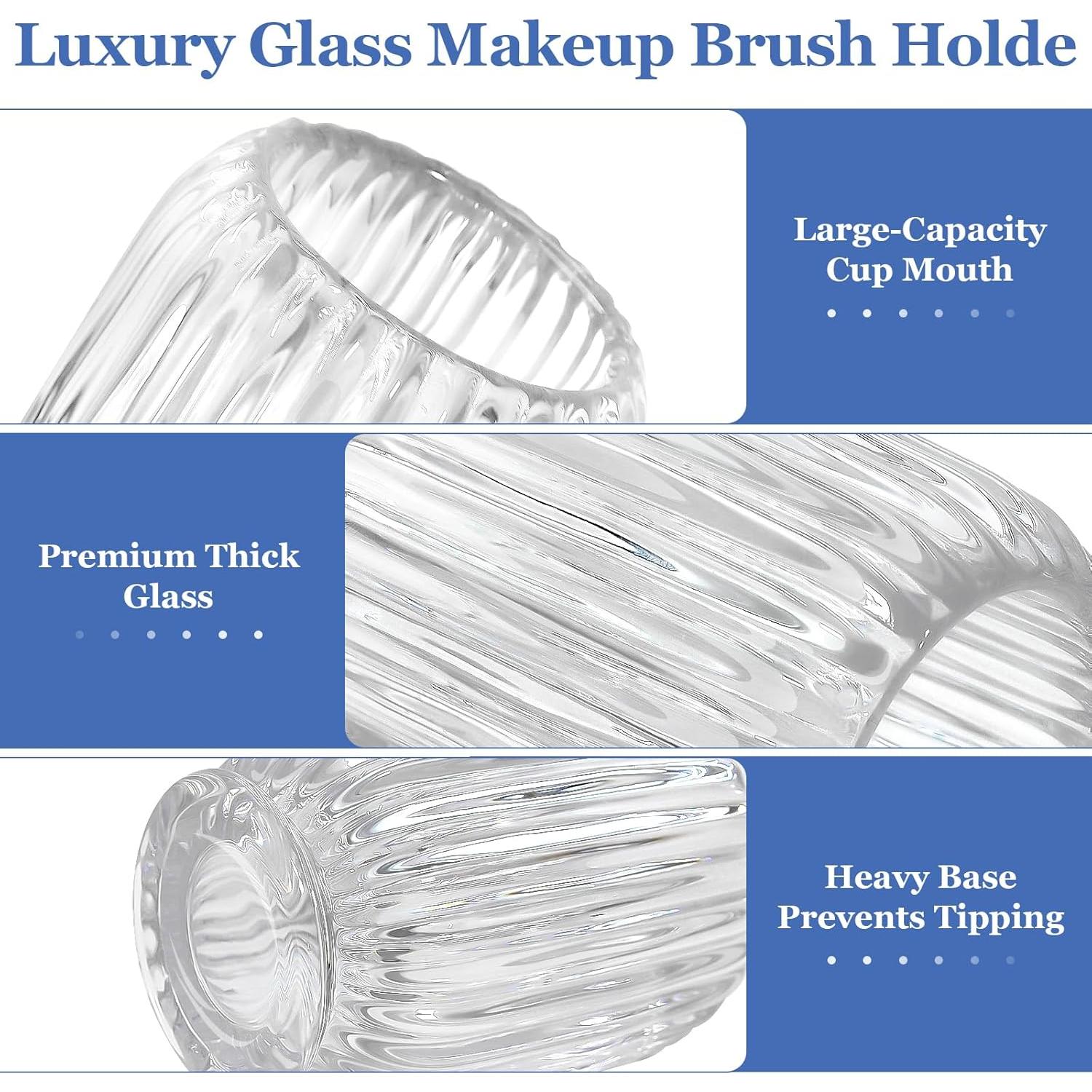 Organizador de Brochas de Maquillaje ChicRange de Vidrio 12.2 cm