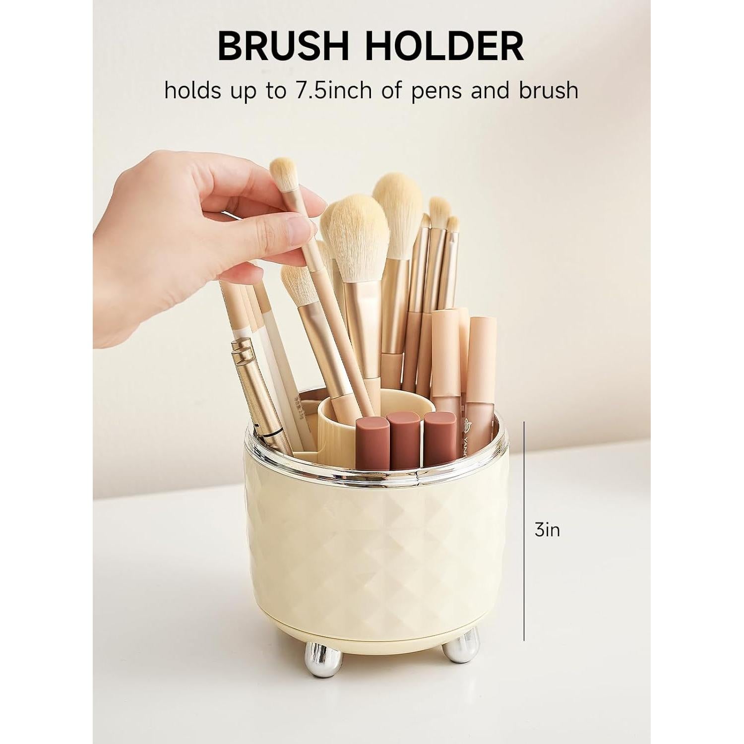 Soporte Rotatorio para Brochas de Maquillaje UFORU 5 Ranuras