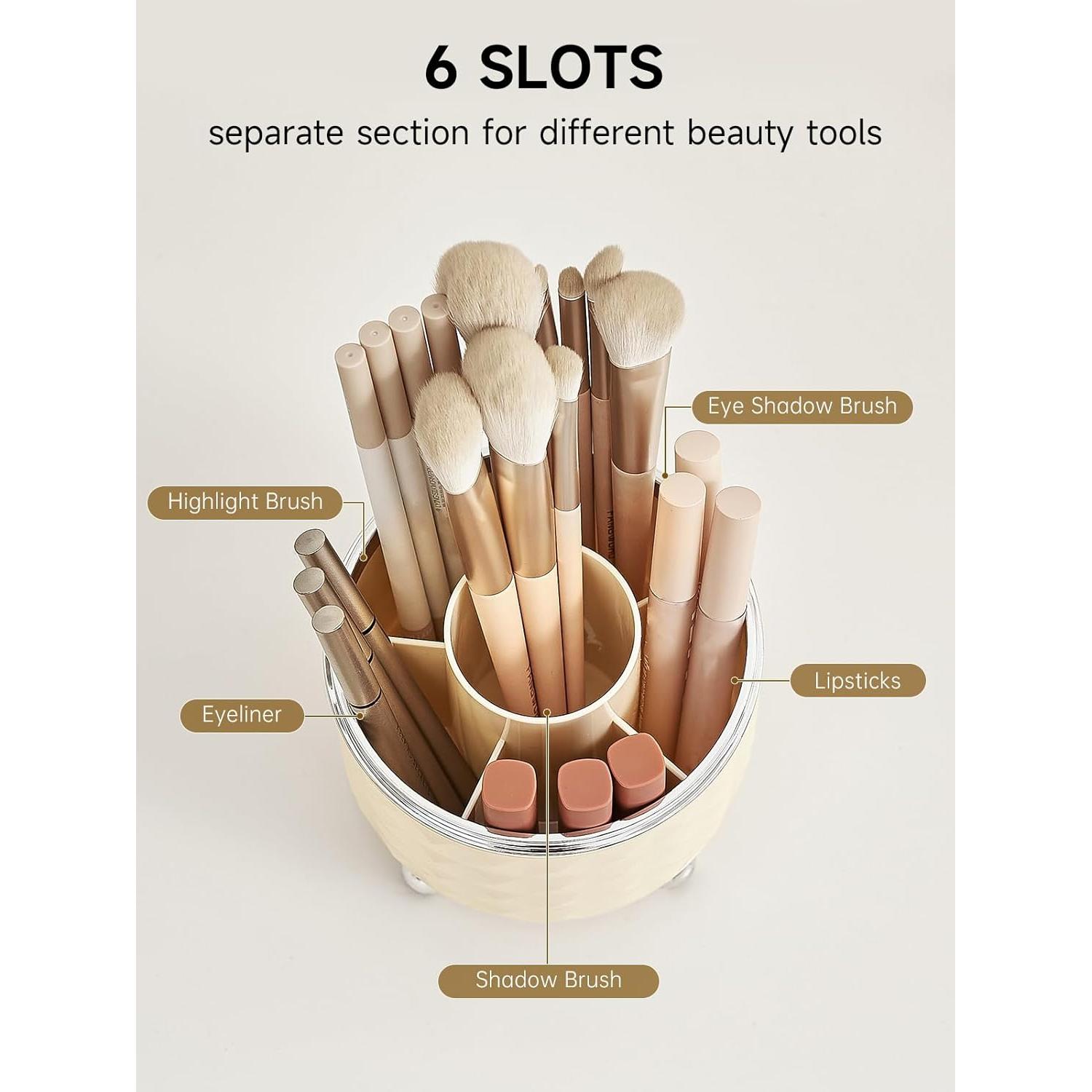 Soporte Rotatorio para Brochas de Maquillaje UFORU 5 Ranuras