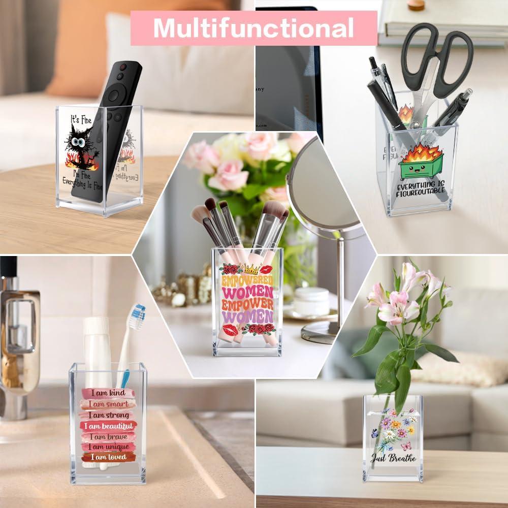 Organizador de Brochas de Maquillaje Acrílico Vgrti 6.35x10.16 cm