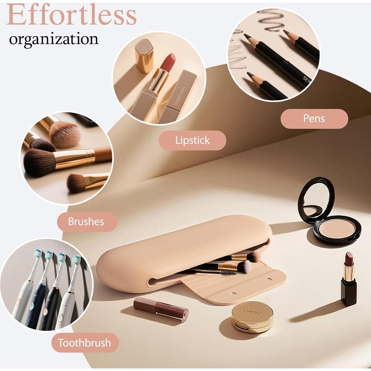 Soporte para Brochas de Maquillaje Silicona Boguyuehu 3-en-1