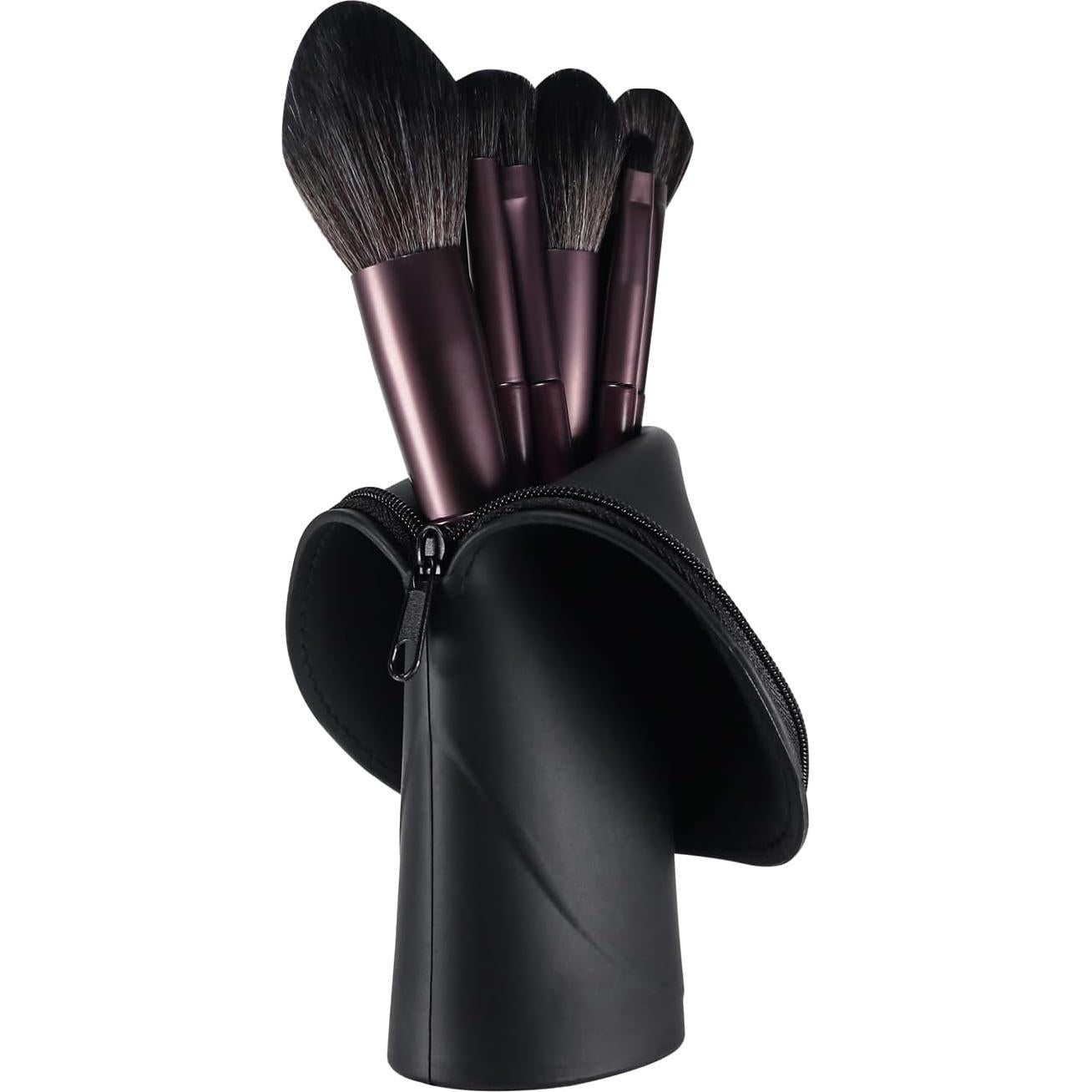 Soporte de Brochas de Maquillaje Kososuru Negro Portátil