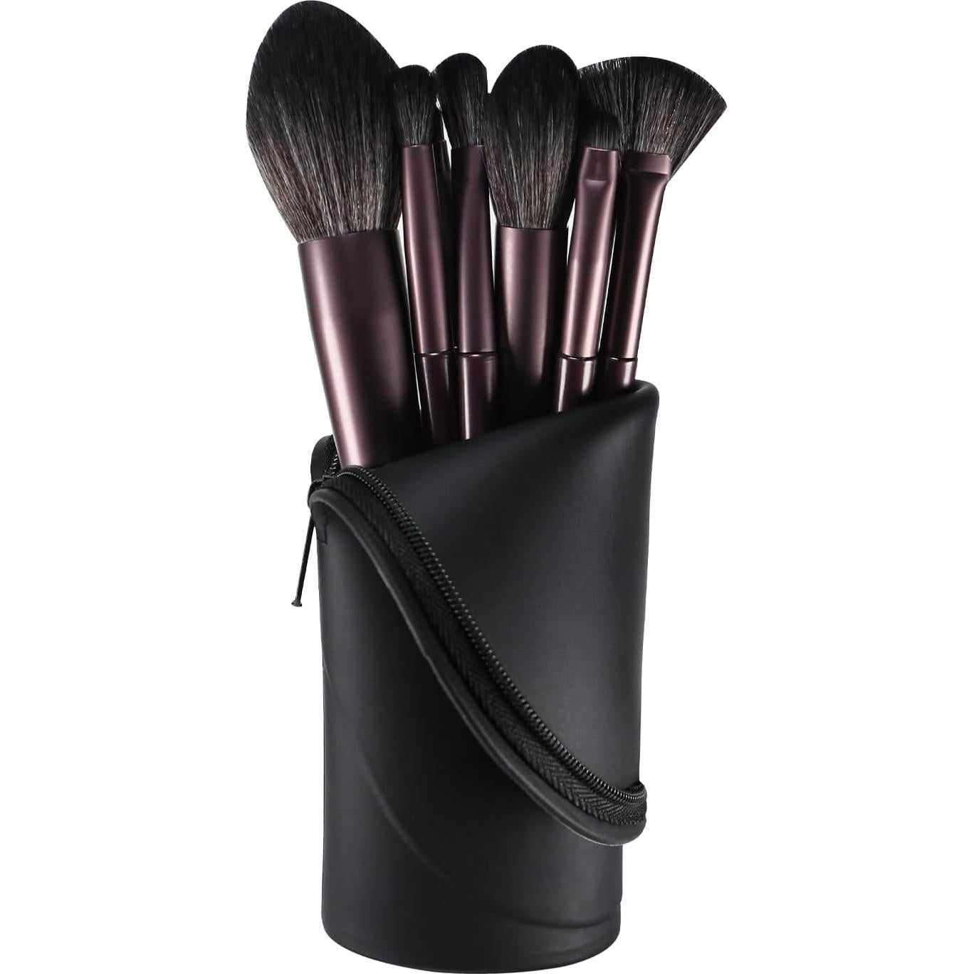Soporte de Brochas de Maquillaje Kososuru Negro Portátil