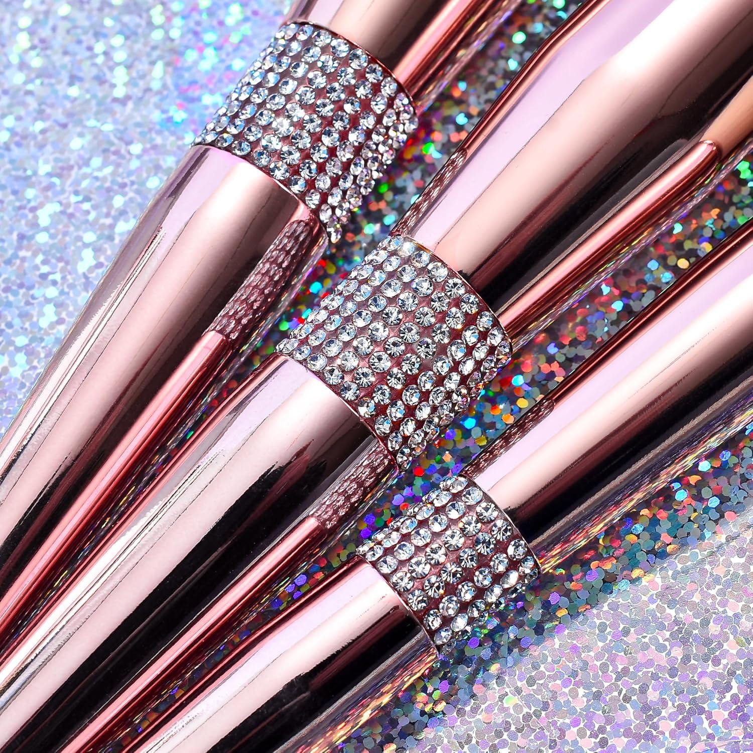 Conjunto de Pinceles de Maquillaje Bueart Design 16 Piezas Oro Rosa