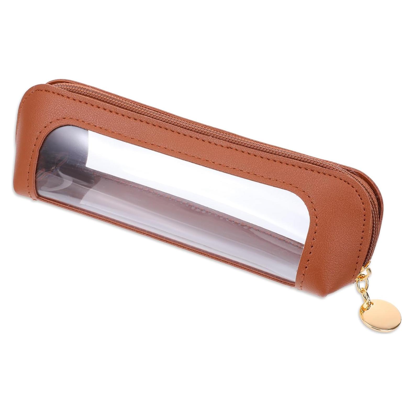 Estuche de Maquillaje Transparente Psyqtsuary Marrón 20x6.5cm