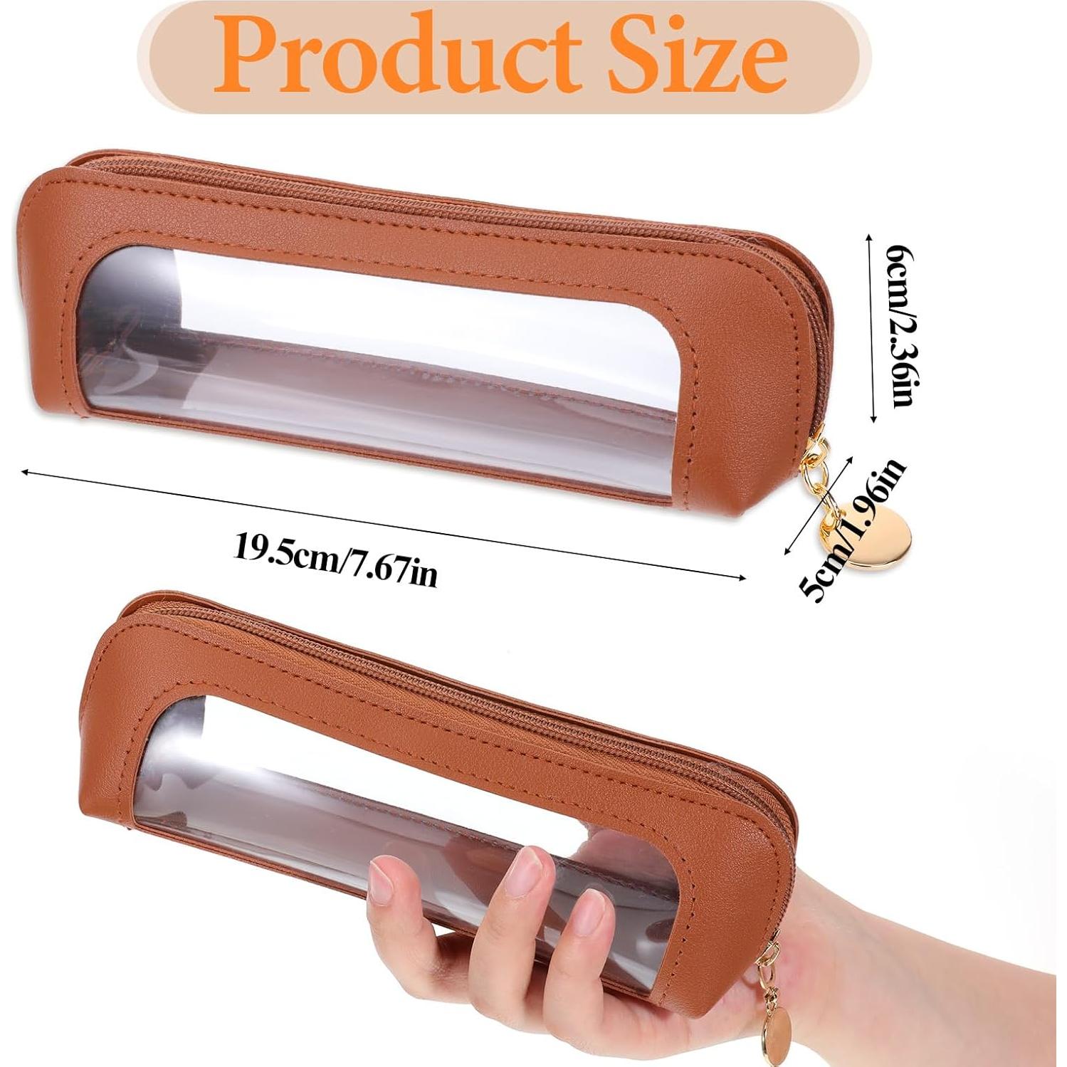 Estuche de Maquillaje Transparente Psyqtsuary Marrón 20x6.5cm