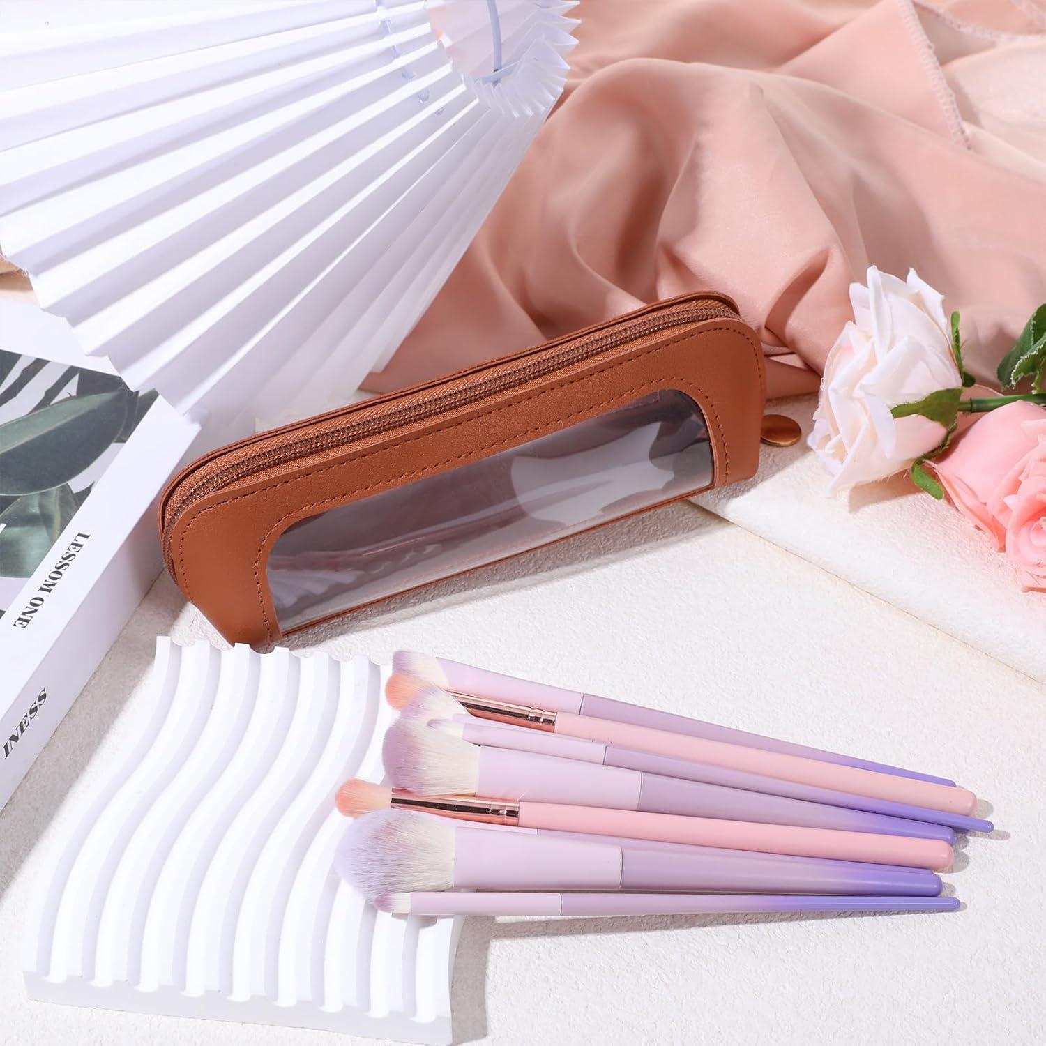 Estuche de Maquillaje Transparente Psyqtsuary Marrón 20x6.5cm