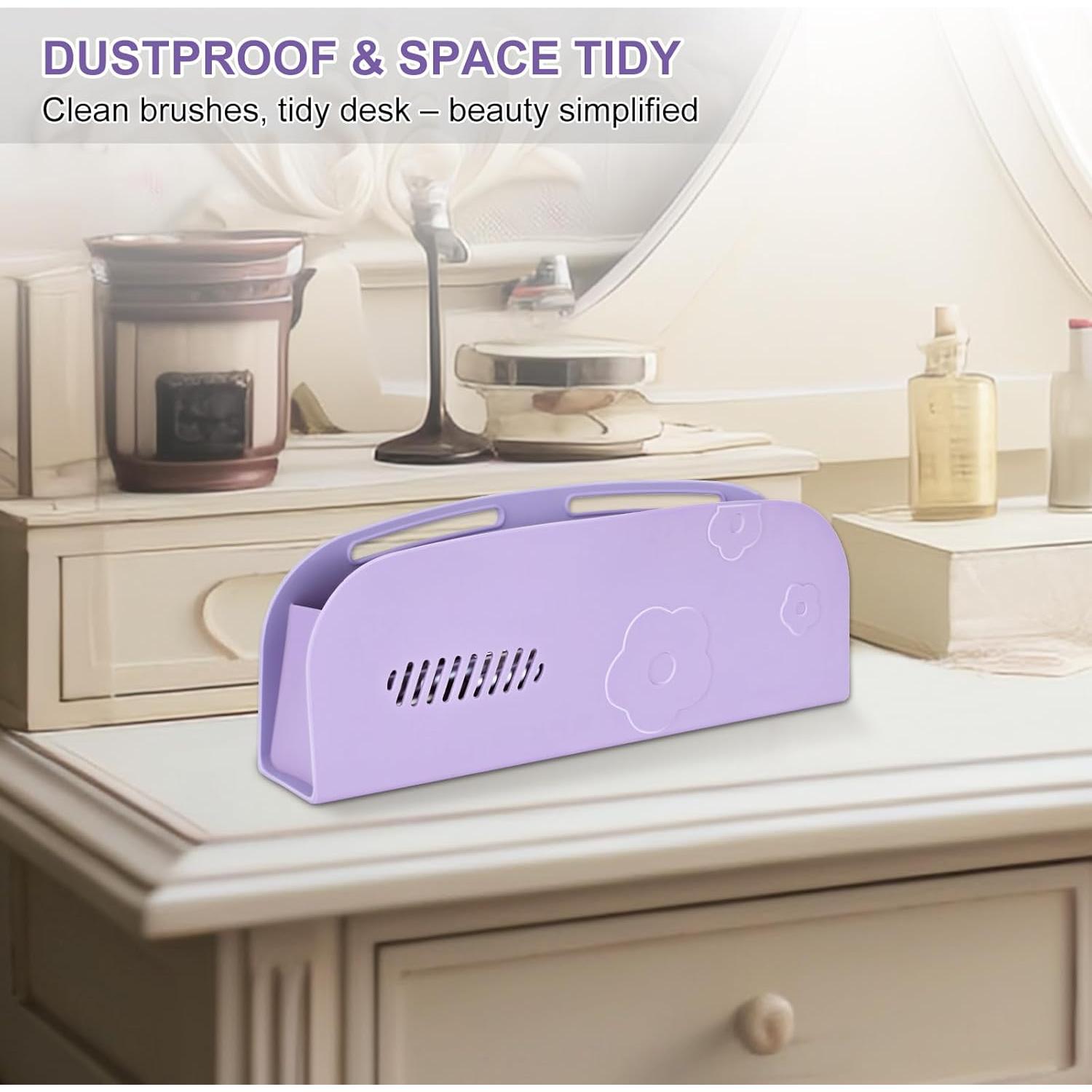 Soporte de Brochas de Maquillaje Silicona Pur Morado 22.8x15x4.3cm