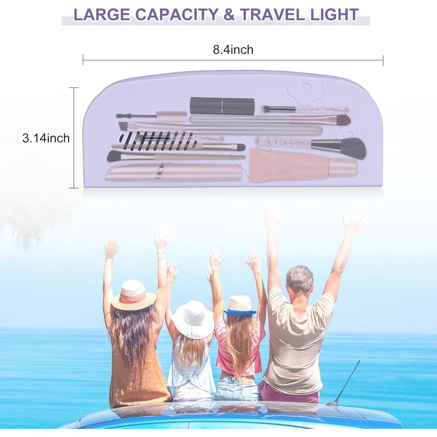 Soporte de Brochas de Maquillaje Silicona Pur Morado 22.8x15x4.3cm