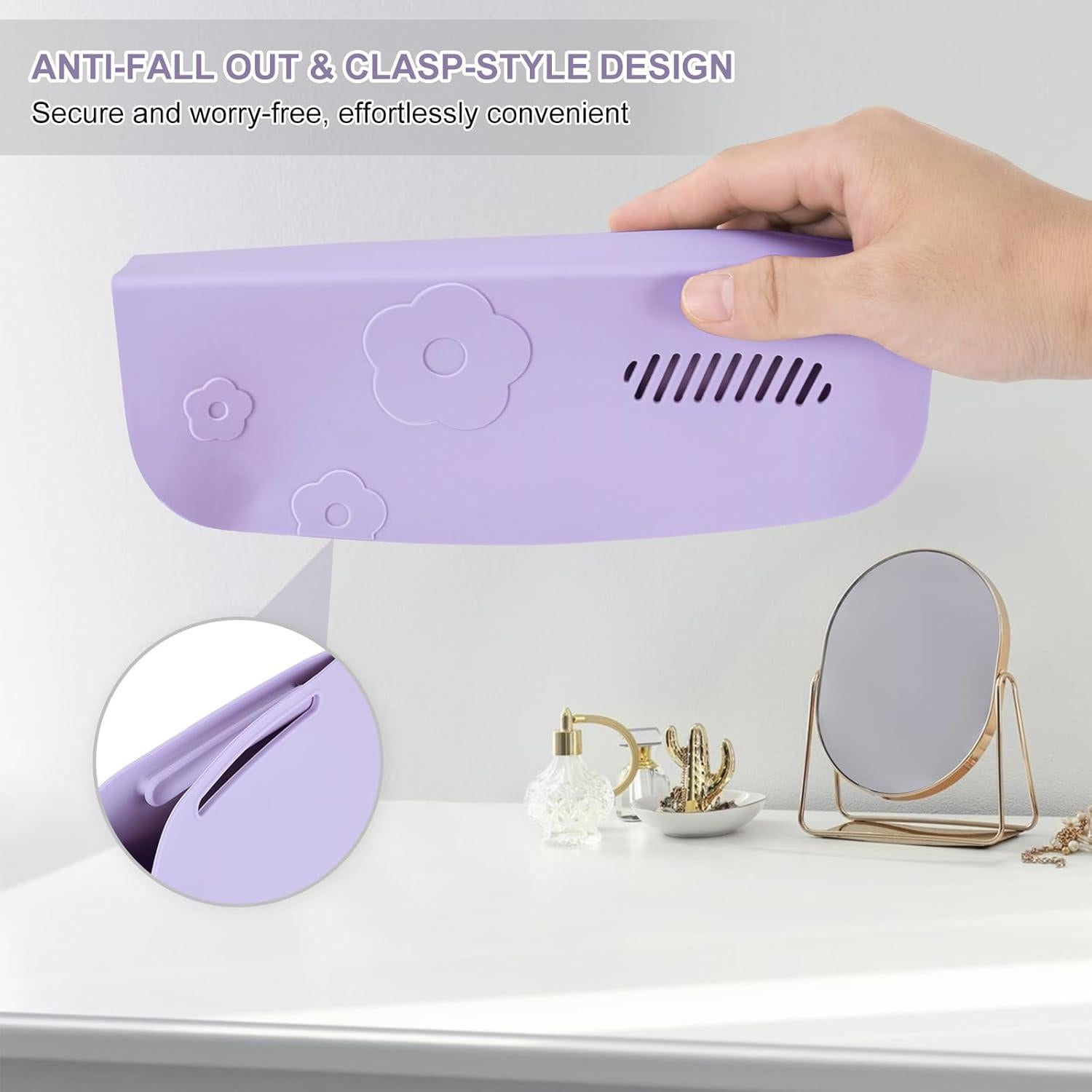 Soporte de Brochas de Maquillaje Silicona Pur Morado 22.8x15x4.3cm