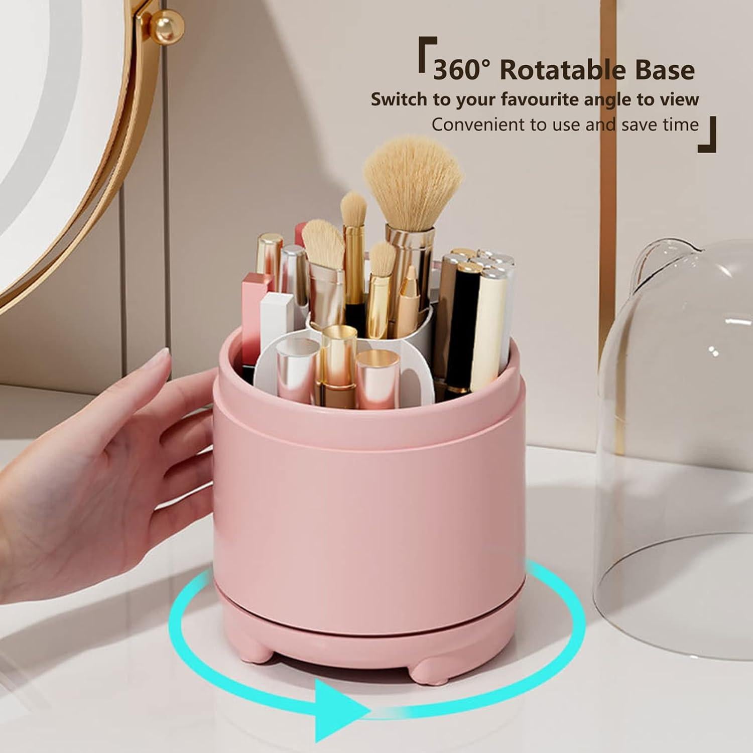 Organizador de Brochas de Maquillaje LtyTz Blanco Rotatorio 360°