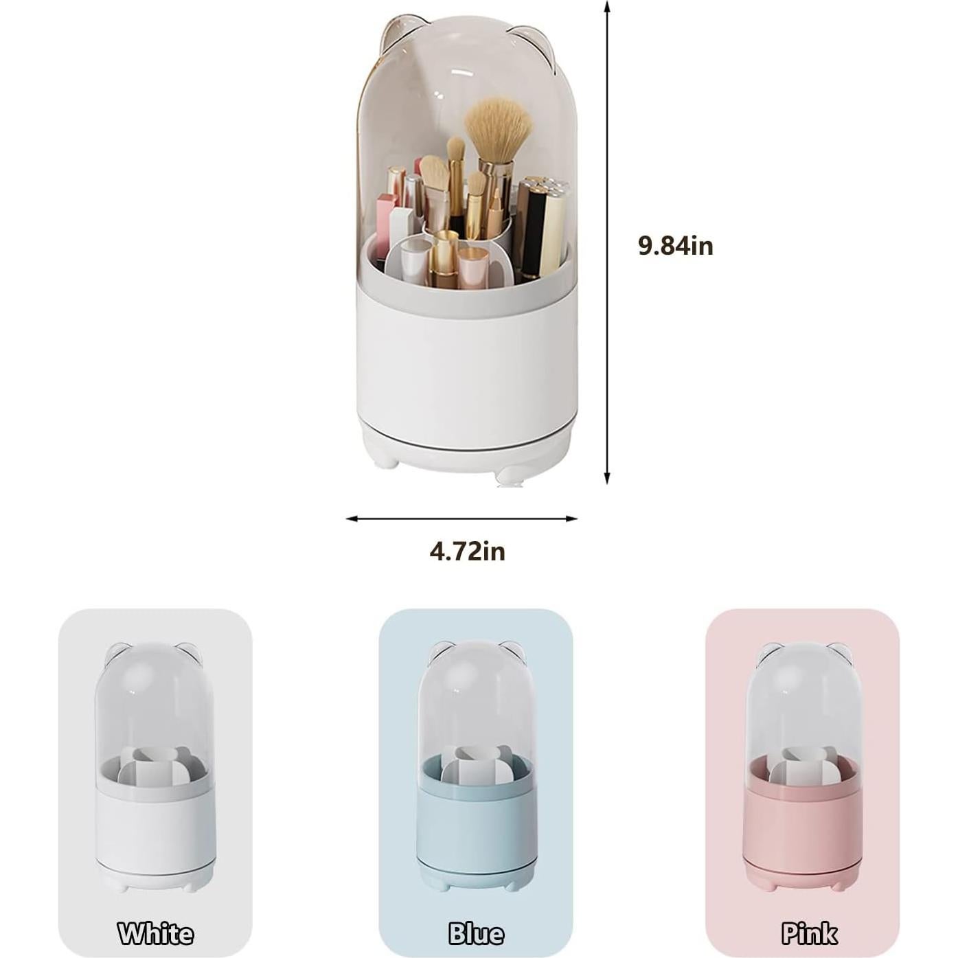 Organizador de Brochas de Maquillaje LtyTz Blanco Rotatorio 360°