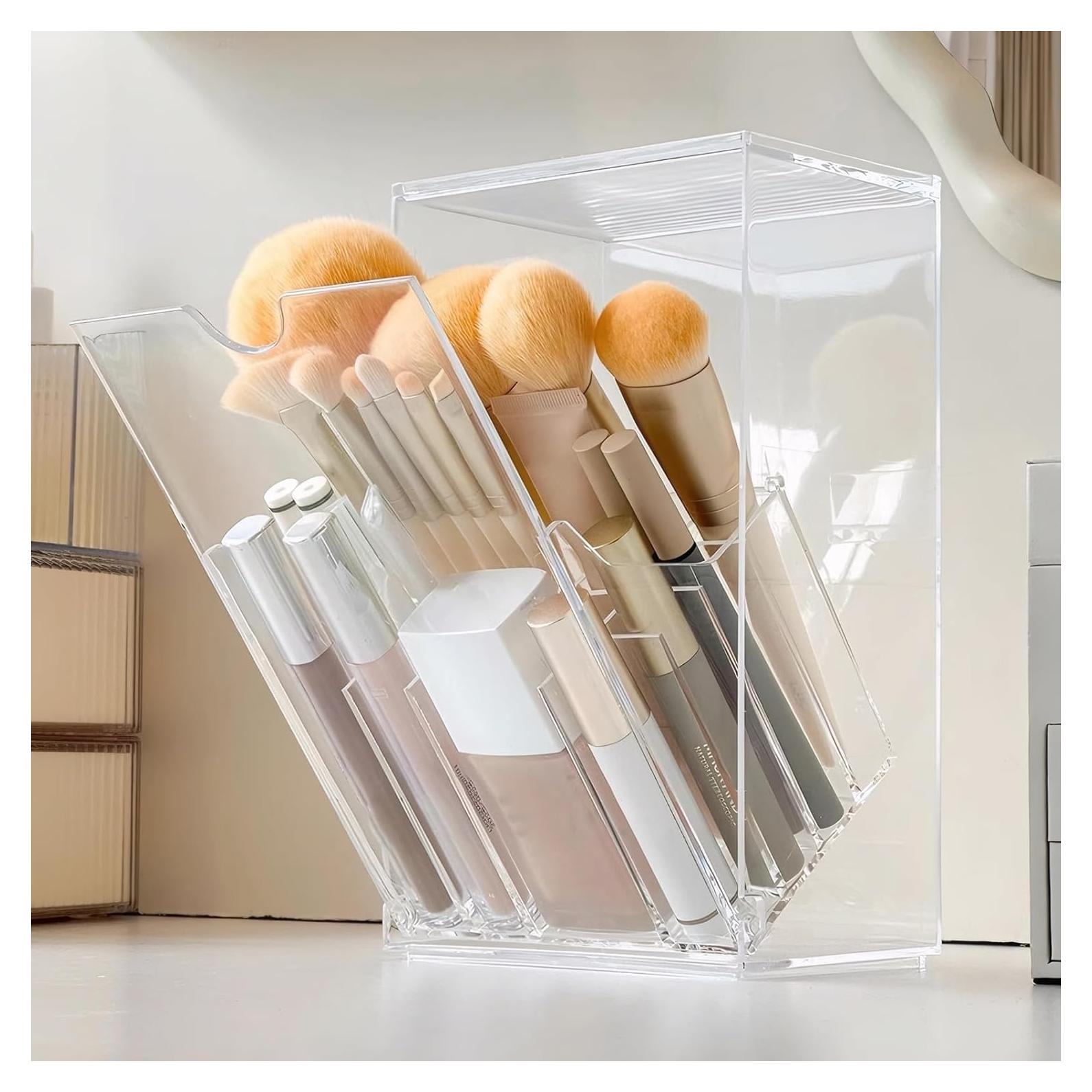 Organizador de Brochas de Maquillaje Singring Acrílico Transparente