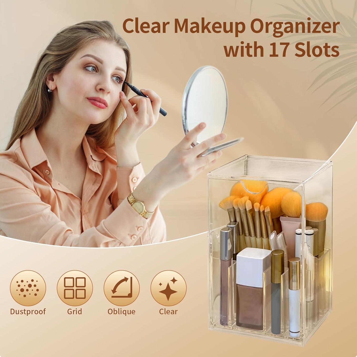 Organizador de Brochas de Maquillaje Singring Acrílico Transparente