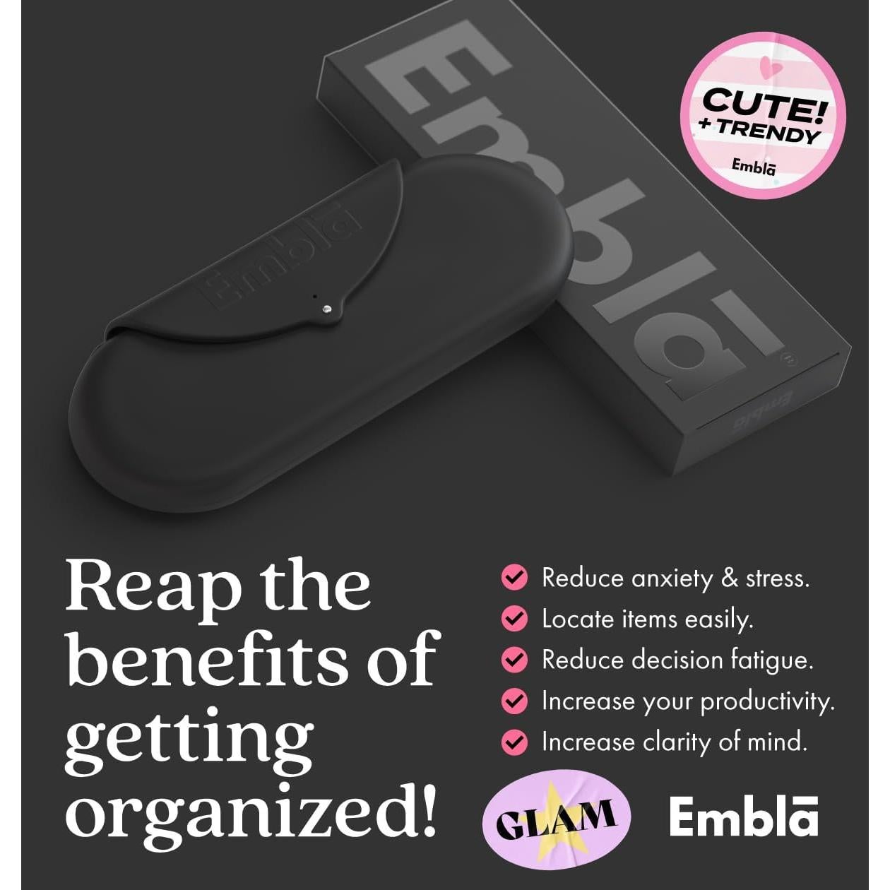 Estuche de Maquillaje Embla Negro para Brochas de Viaje 22.86cm