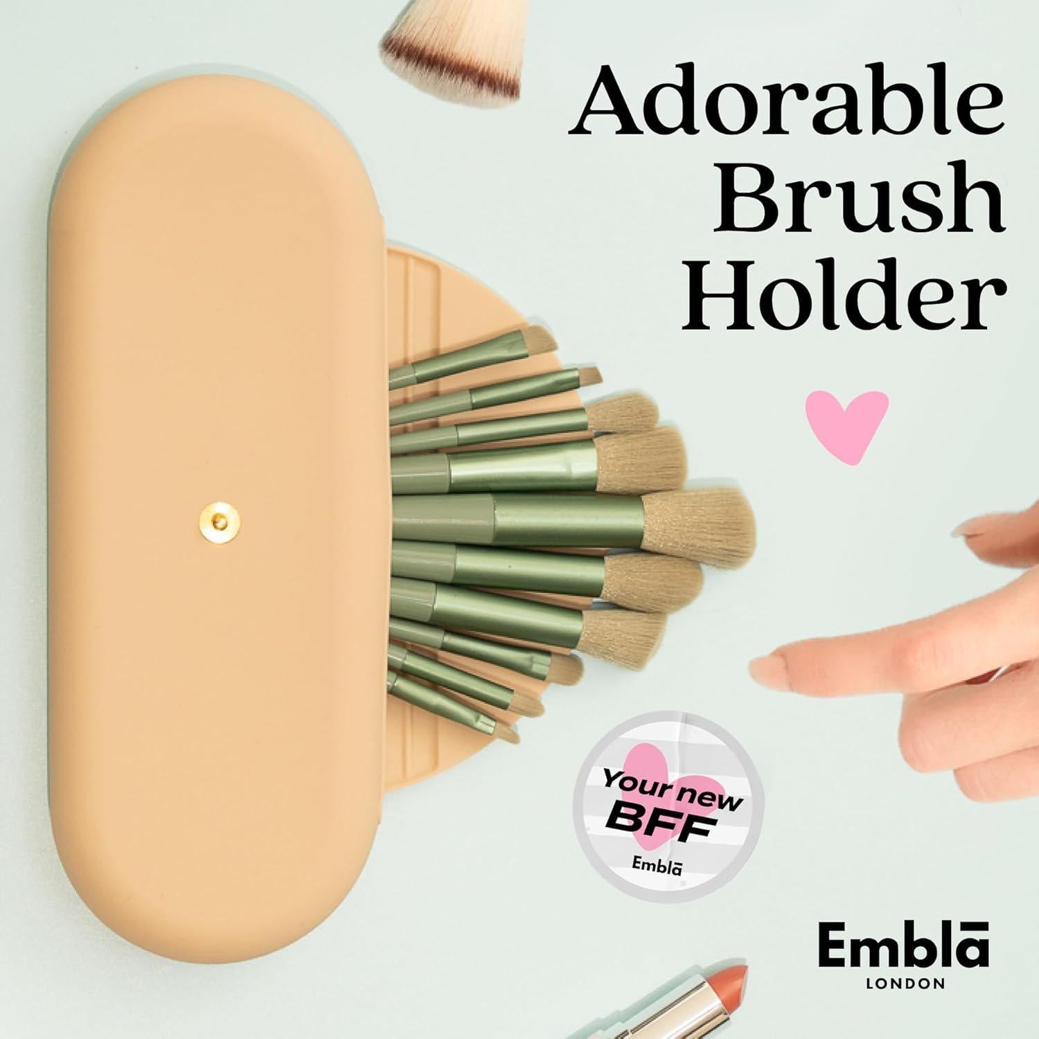 Estuche de Maquillaje Embla Negro para Brochas de Viaje 22.86cm