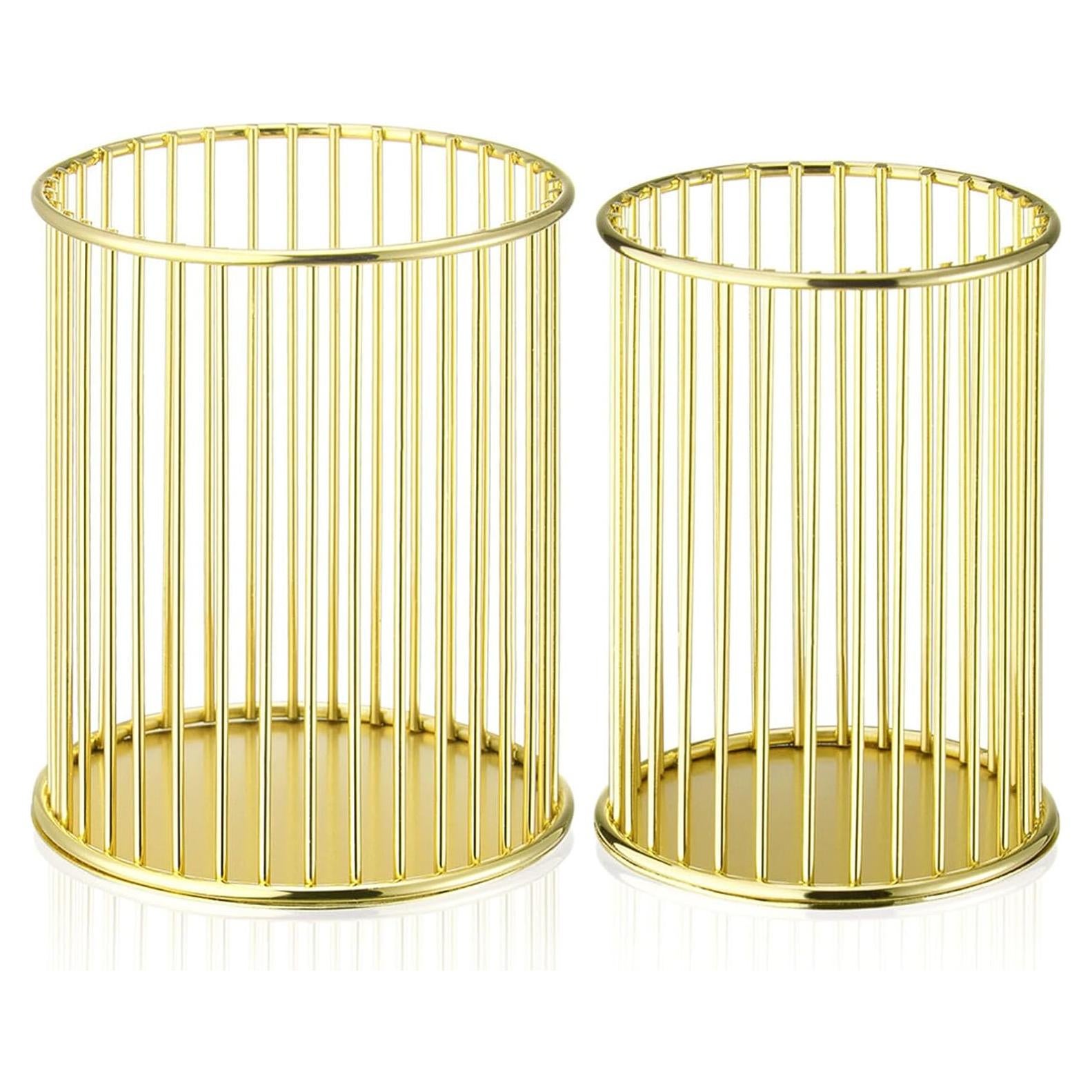 Soporte de Pluma de Metal Dorado YAMAJA - Organizador de Escritorio