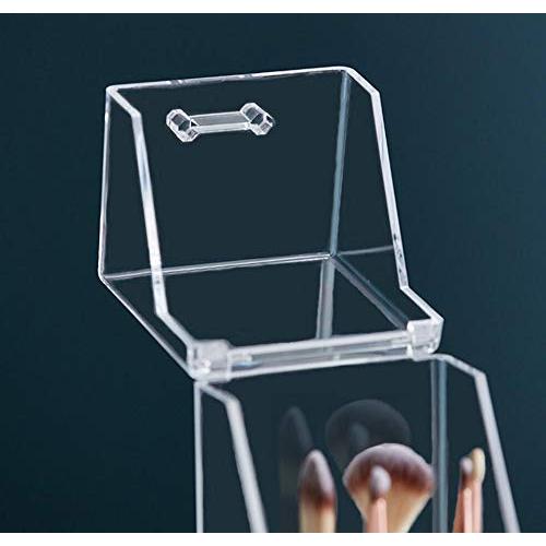 Organizador de Brochas de Maquillaje Acrílico Transparente 9x21cm