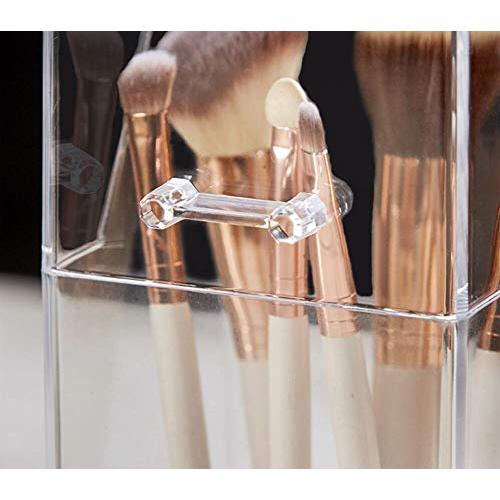 Organizador de Brochas de Maquillaje Acrílico Transparente 9x21cm
