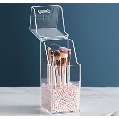 Organizador de Brochas de Maquillaje Acrílico Transparente 9x21cm