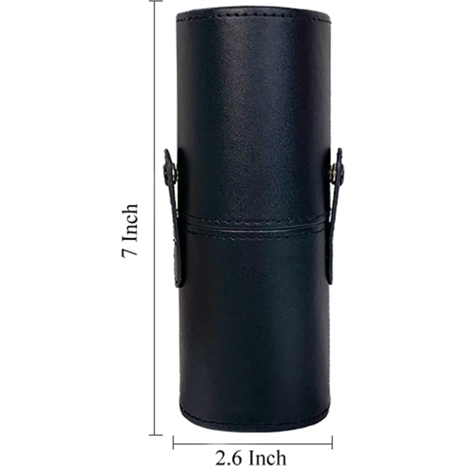 Estuche Organizador de Brochas de Maquillaje Negro PU 6.6x17.8cm