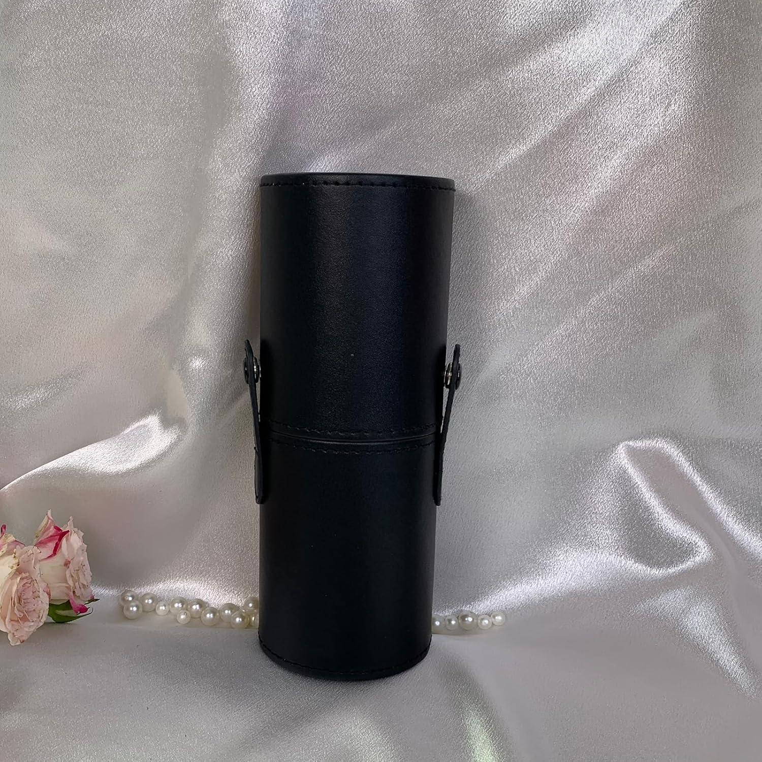 Estuche Organizador de Brochas de Maquillaje Negro PU 6.6x17.8cm