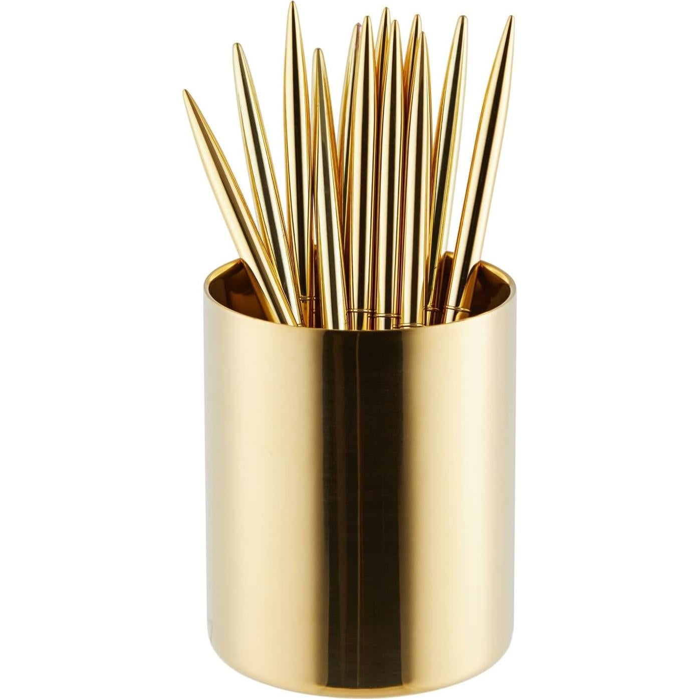 Organizador de Escritorio Juvale Dorado - Acero Inoxidable 8.1x9.9cm