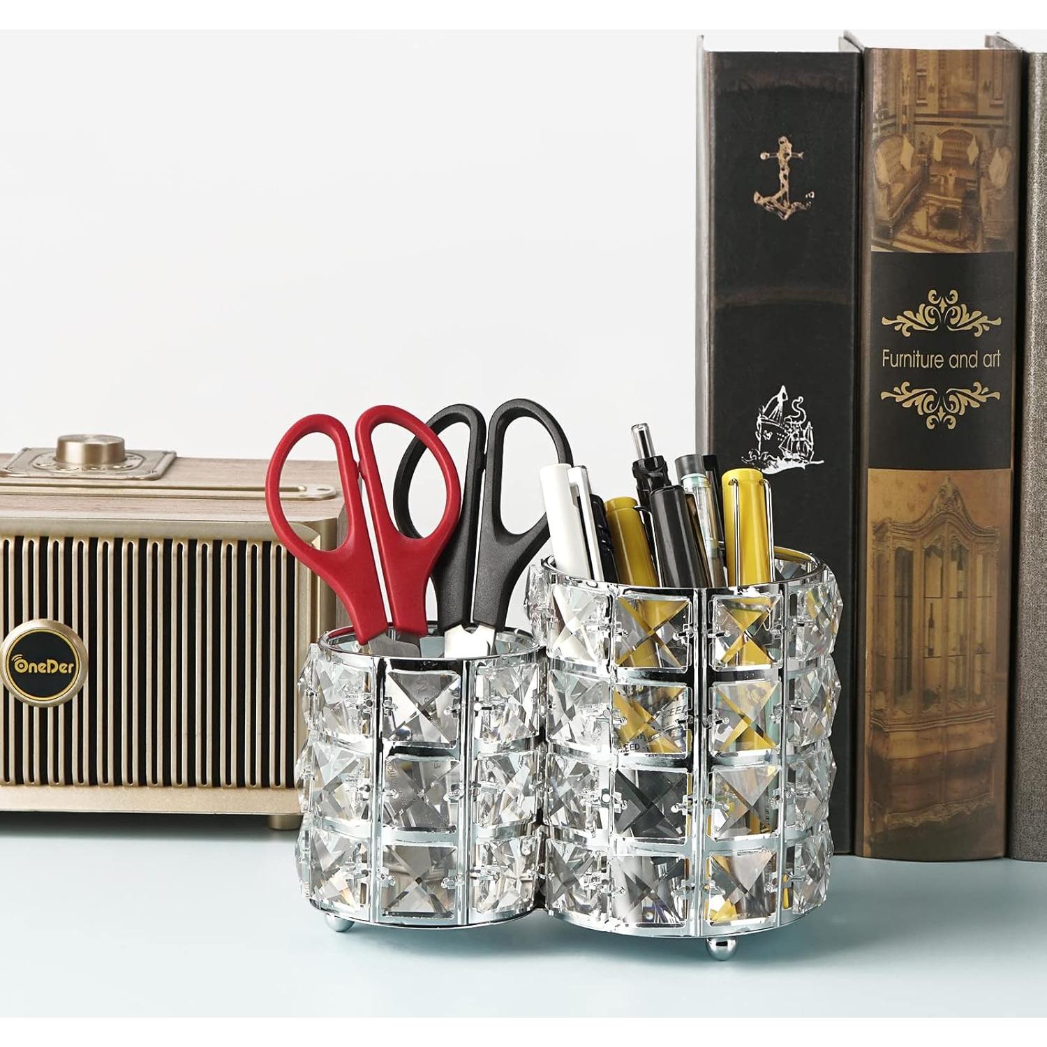 Organizador de Brochas de Maquillaje LUEXBOX Circular Cristal 18cm