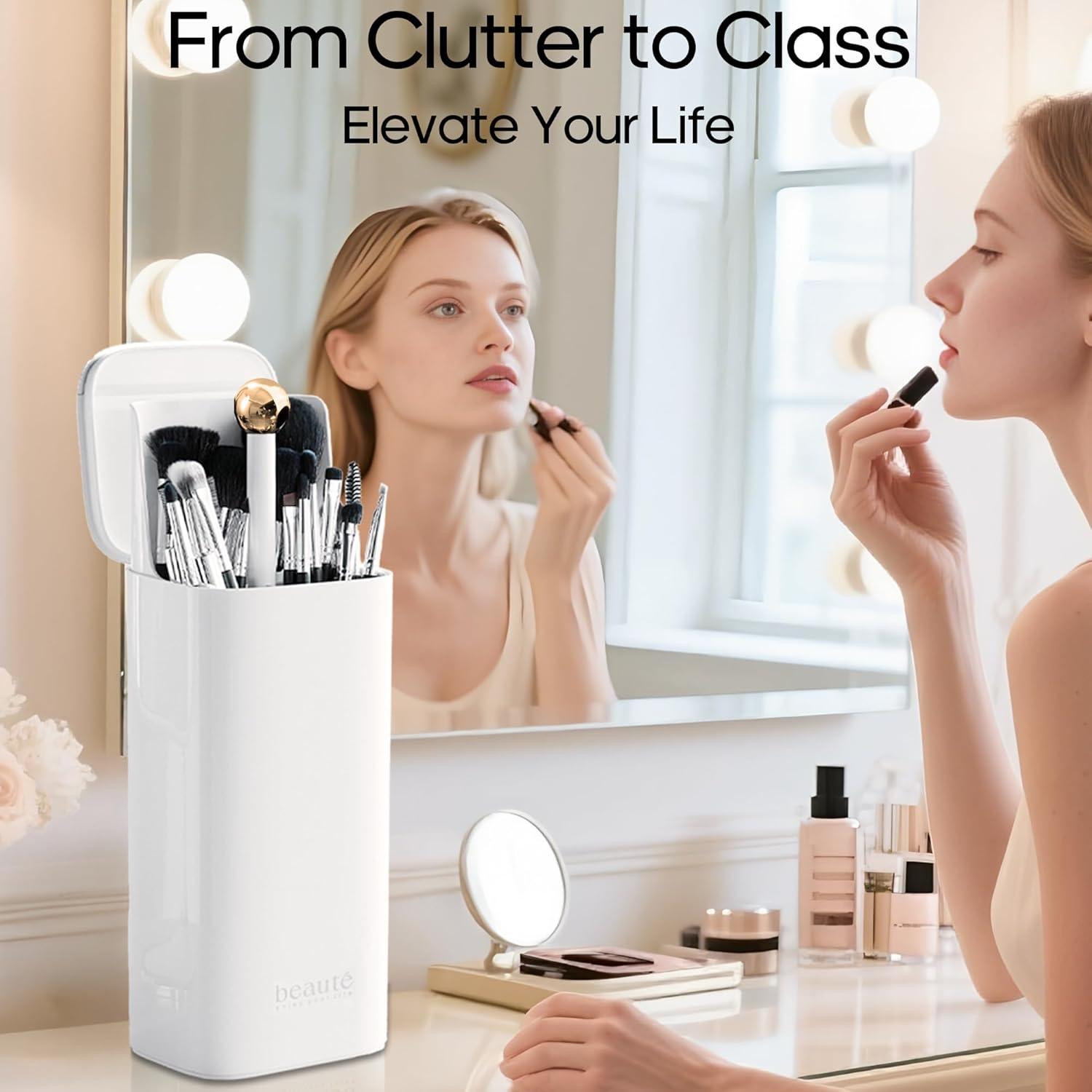 Soporte para Brochas de Maquillaje Osuke DM-03 con Tapa Impermeable