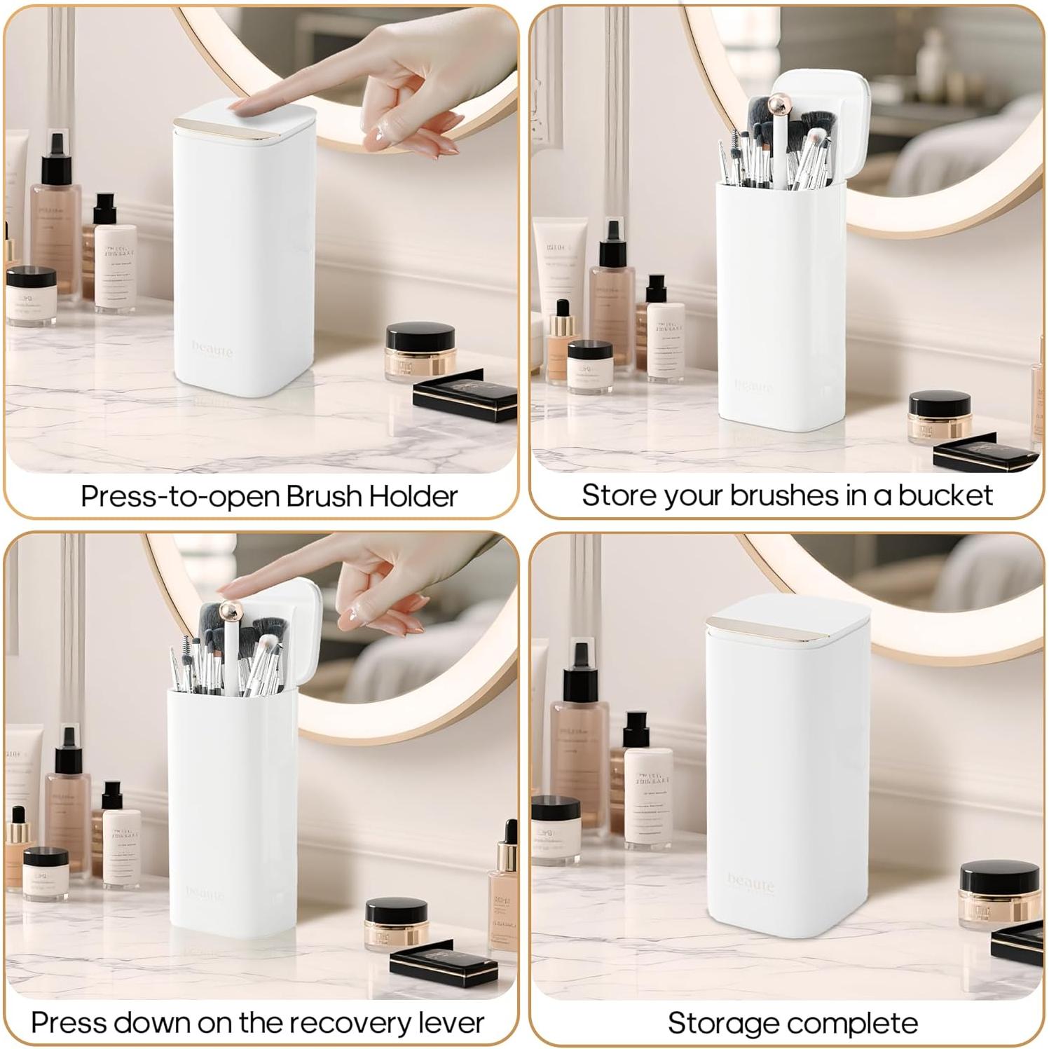 Soporte para Brochas de Maquillaje Osuke DM-03 con Tapa Impermeable