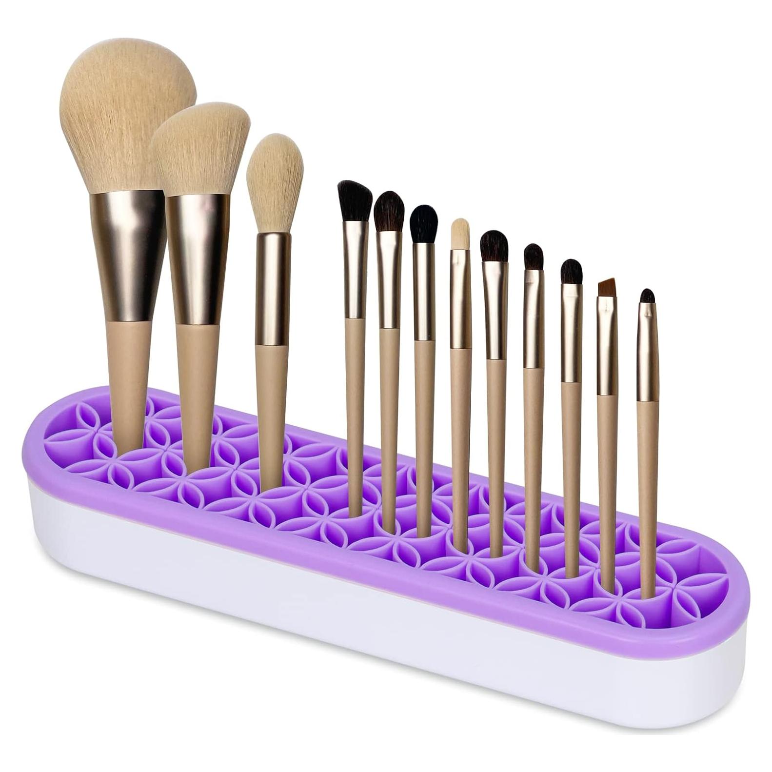 Soporte de Brochas de Maquillaje Unaone Púrpura Multifuncional