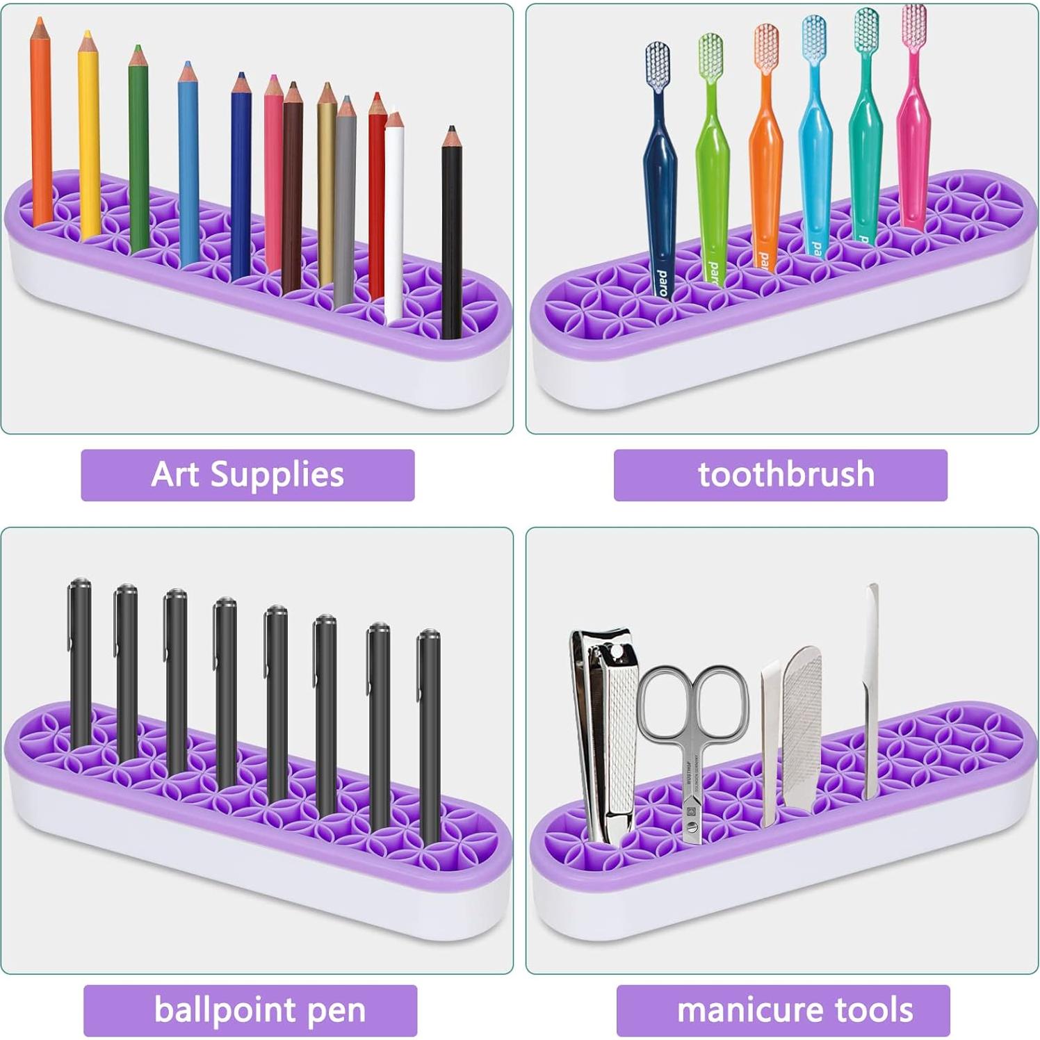 Soporte de Brochas de Maquillaje Unaone Púrpura Multifuncional