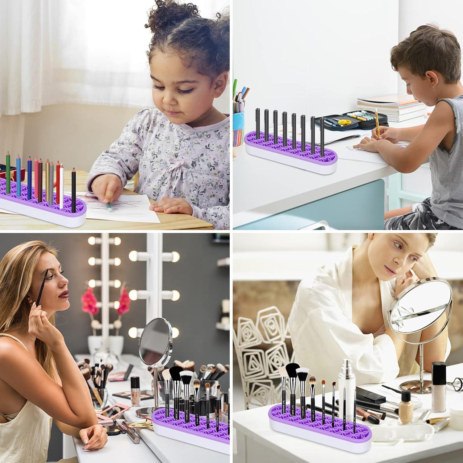 Soporte de Brochas de Maquillaje Unaone Púrpura Multifuncional