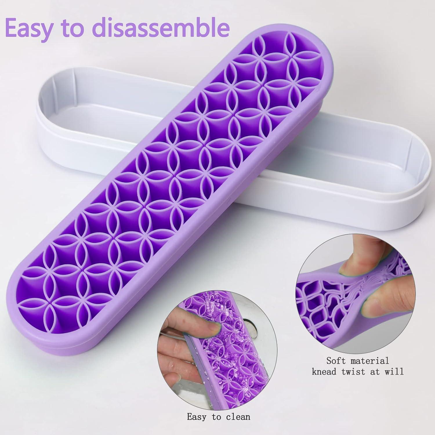 Soporte de Brochas de Maquillaje Unaone Púrpura Multifuncional