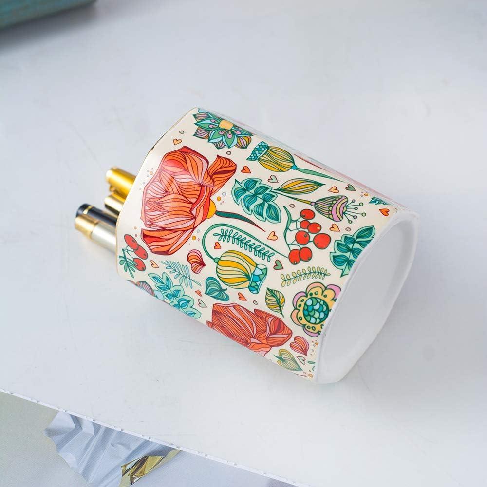 Soporte de Lápiz Cerámica YOSCO Flor 10 cm Organizador Escritorio