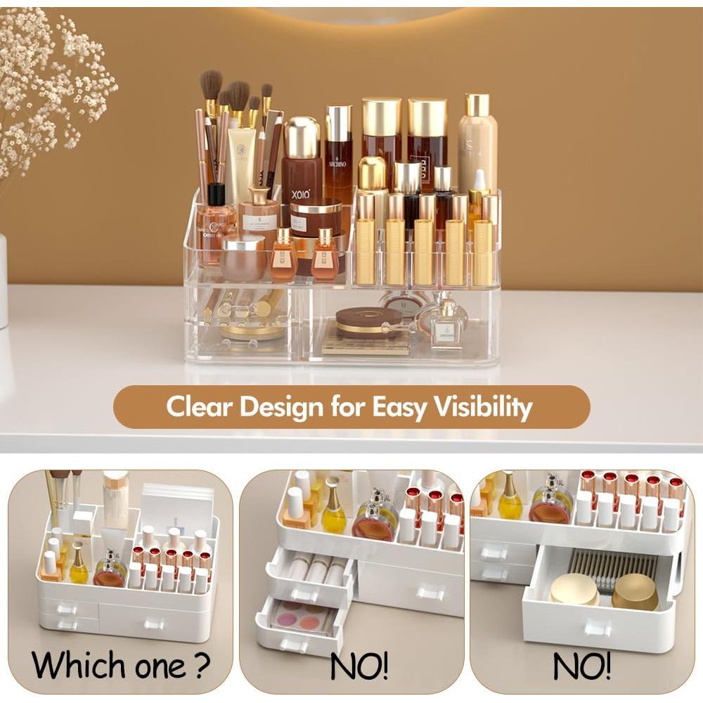 Organizador de Maquillaje Acrílico DALEMKY con Cajones 30x17.8x13.5cm