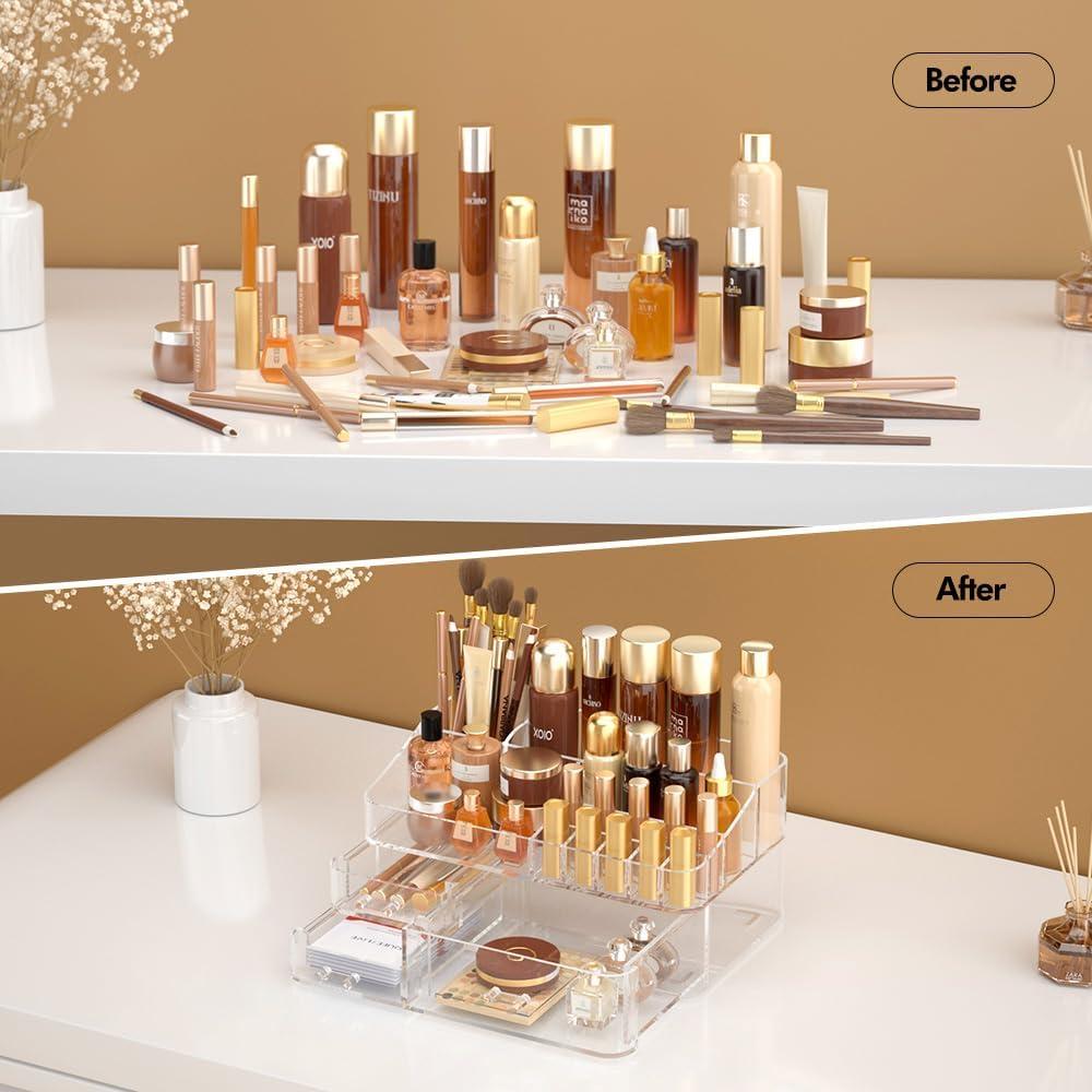 Organizador de Maquillaje Acrílico DALEMKY con Cajones 30x17.8x13.5cm