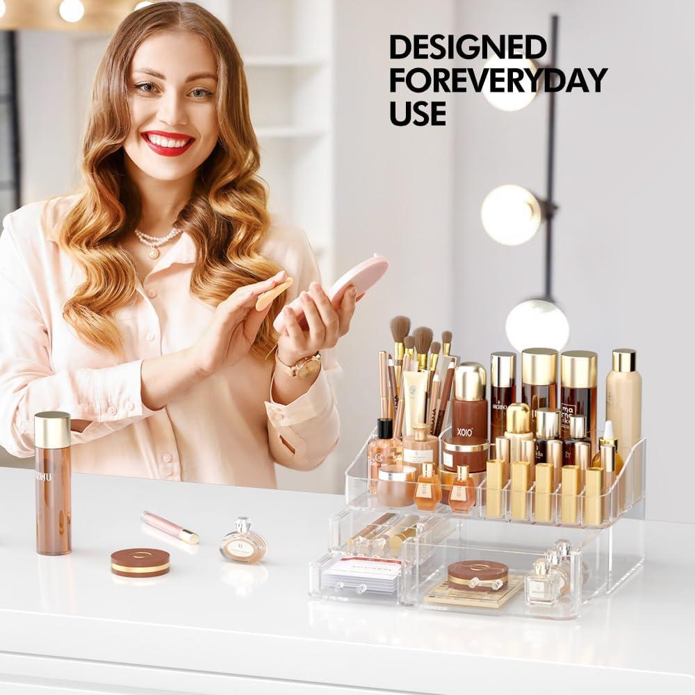 Organizador de Maquillaje Acrílico DALEMKY con Cajones 30x17.8x13.5cm