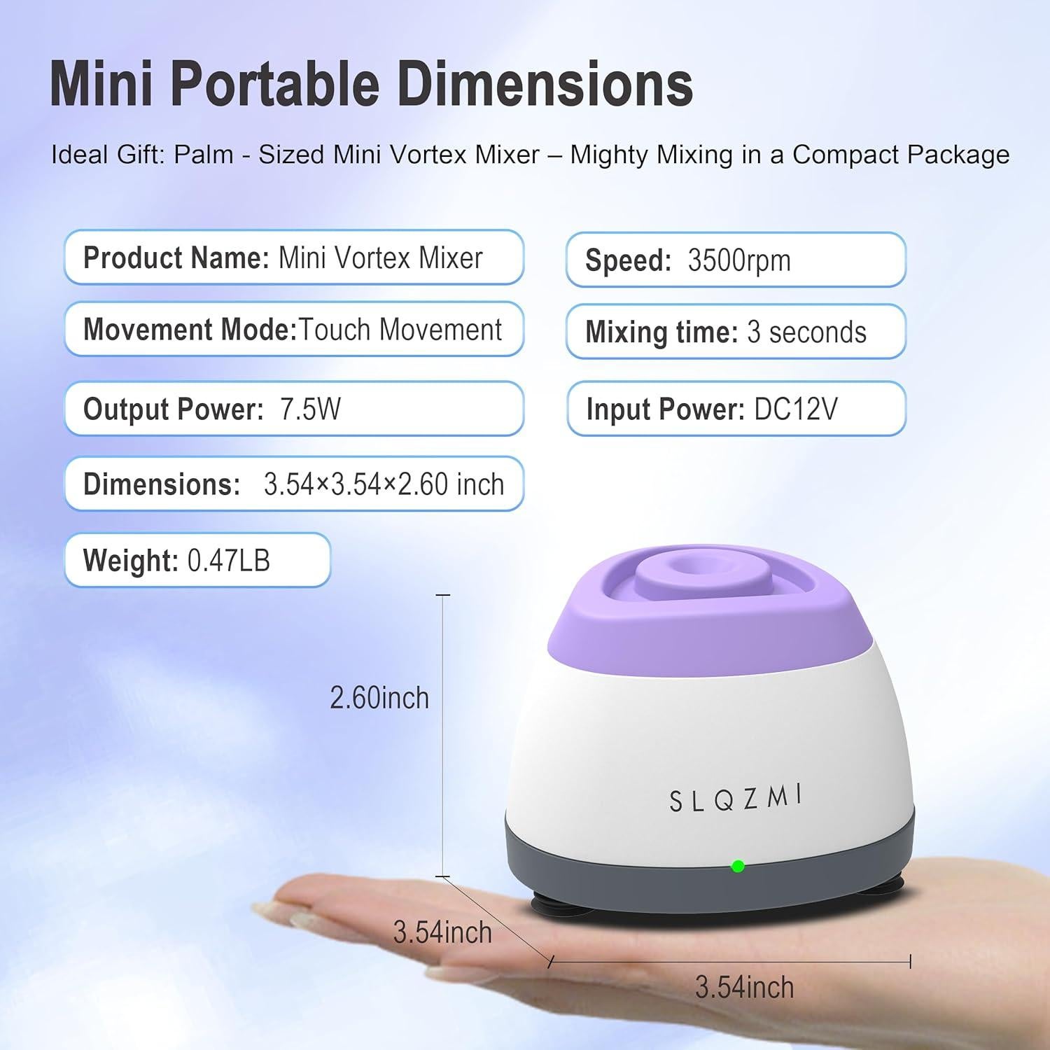 Mini Mezclador Vortex SLQZMI 90mm para Pintura y Esmalte