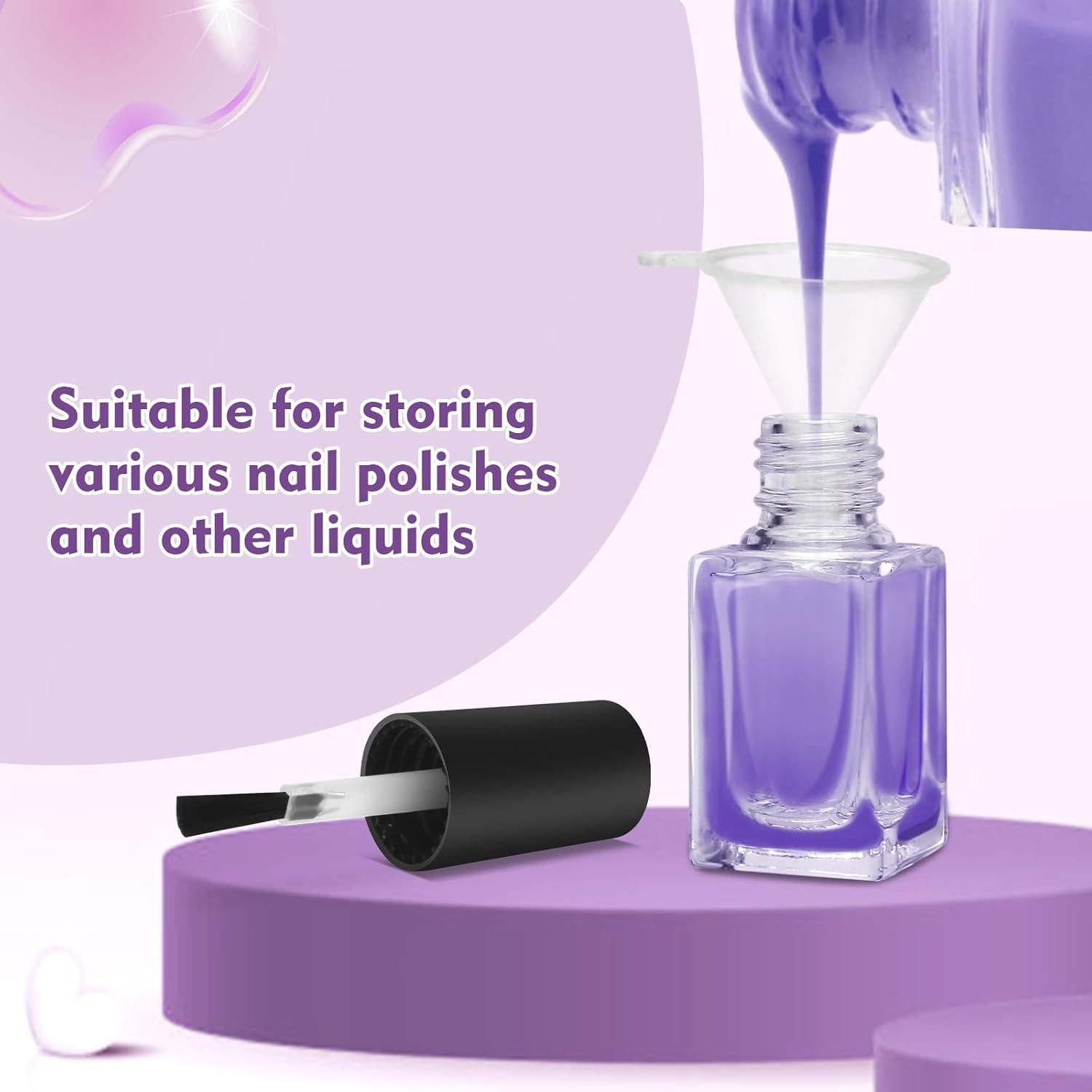 Botellas Vacías de Esmalte de Uñas AHIER 7ml - 5 Piezas