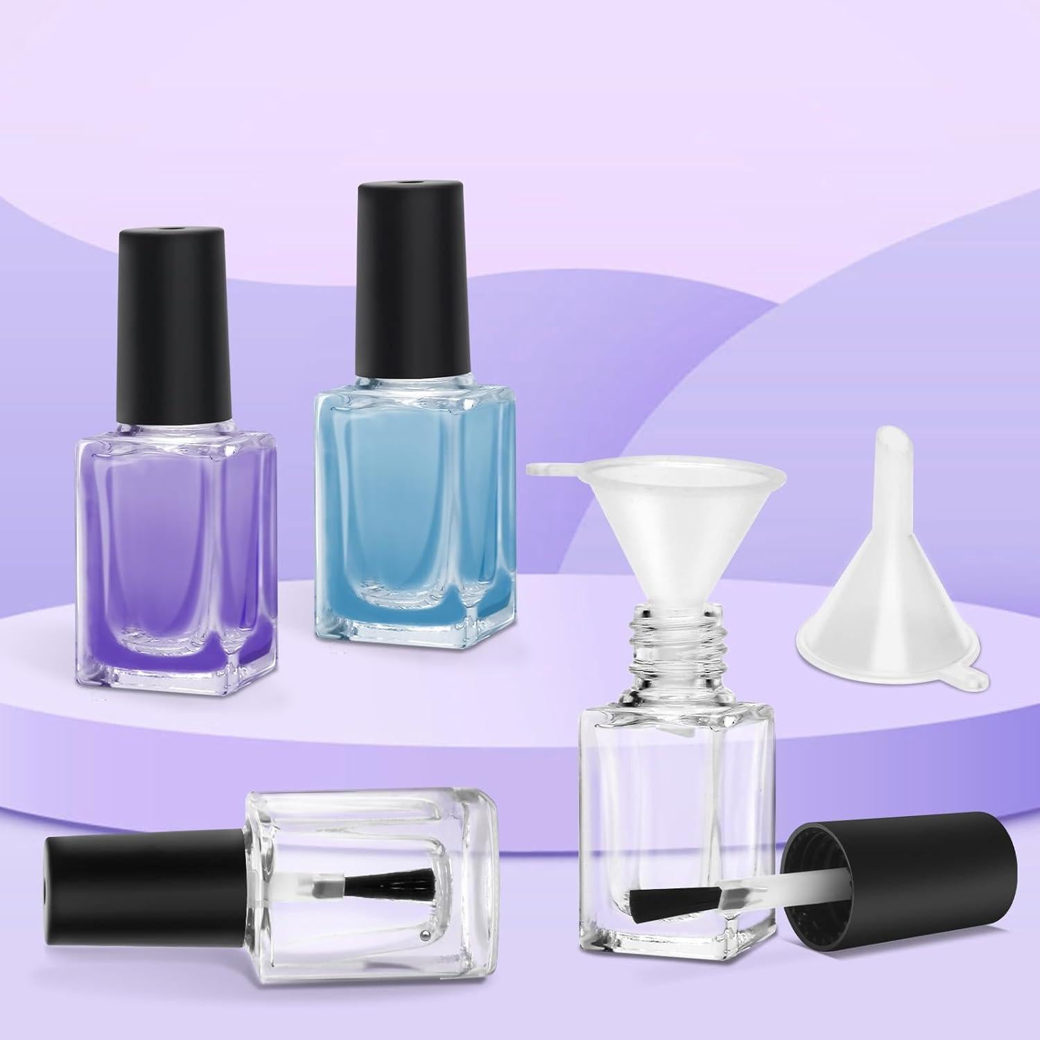 Botellas Vacías de Esmalte de Uñas AHIER 7ml - 5 Piezas