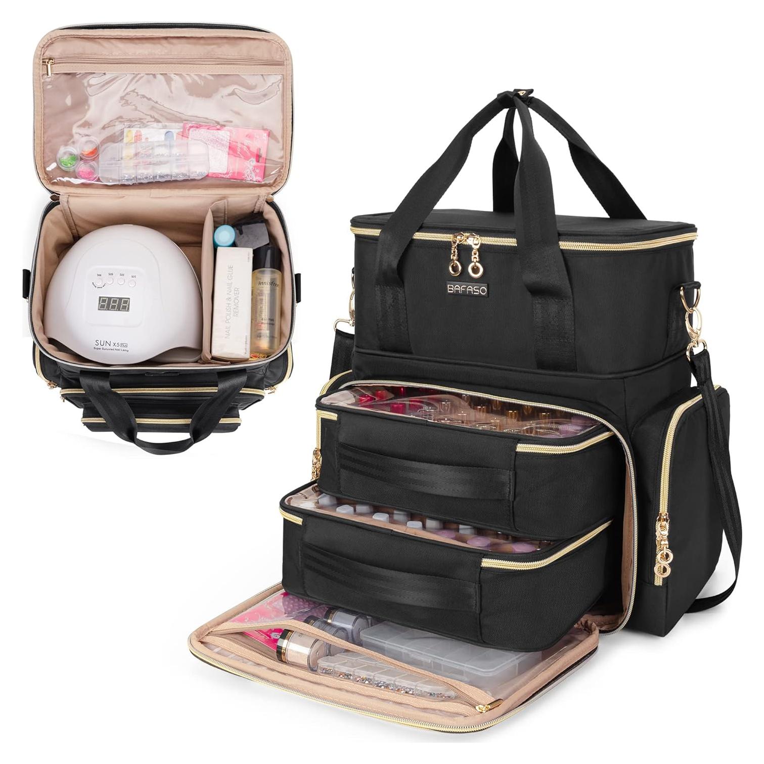 Organizador de Esmaltes BAFASO Doble Capa 70 Botellas Negro