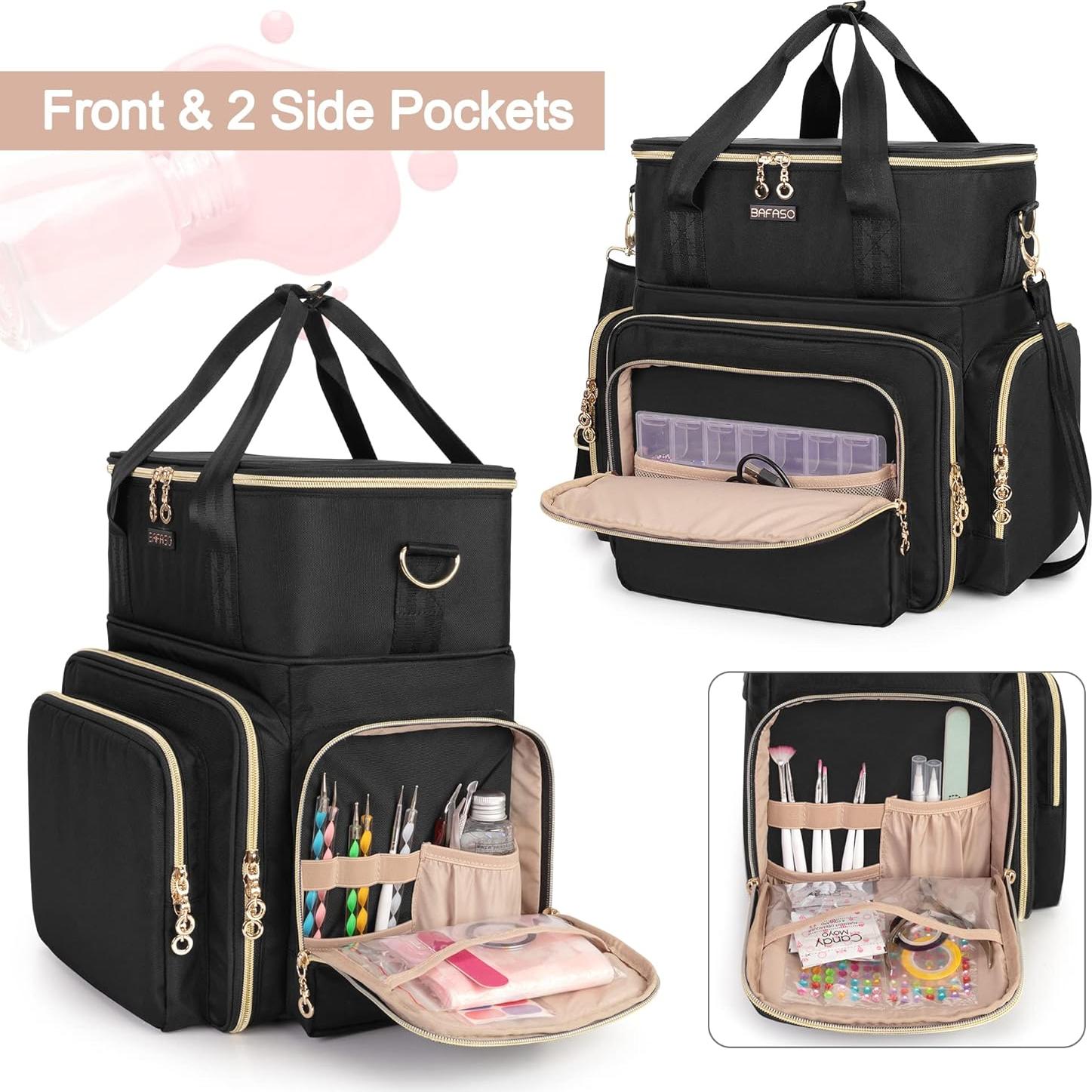 Organizador de Esmaltes BAFASO Doble Capa 70 Botellas Negro