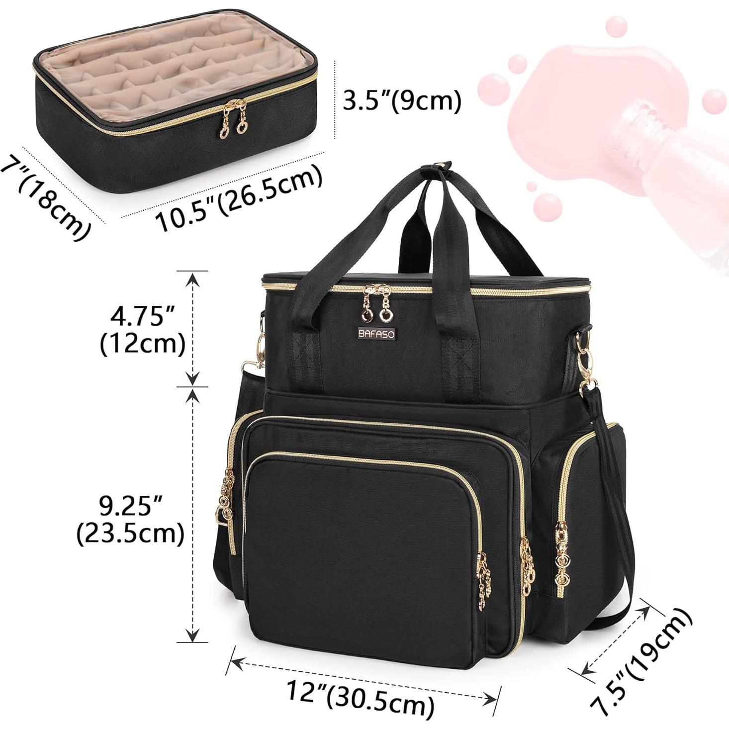 Organizador de Esmaltes BAFASO Doble Capa 70 Botellas Negro