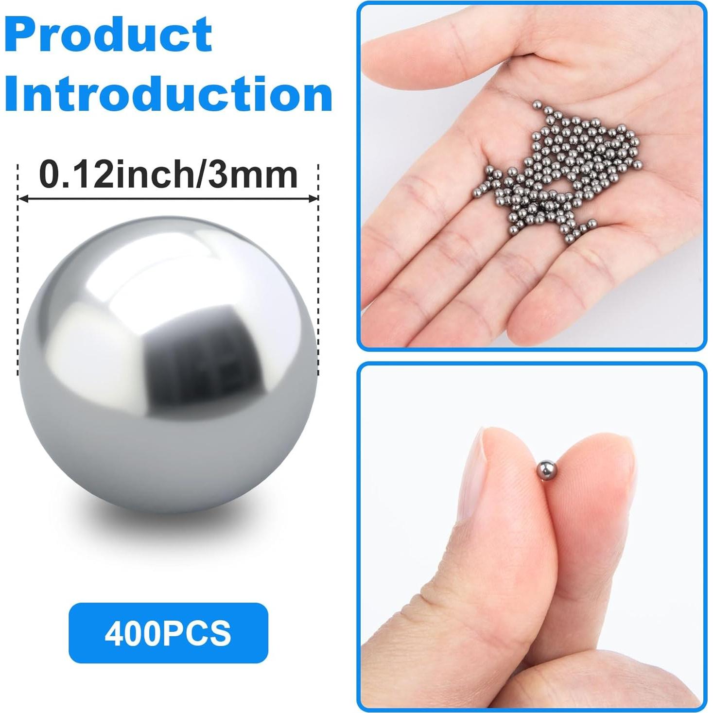 Bolas de Mezcla de Pintura PAGOW 400pcs Acero Inoxidable 3mm