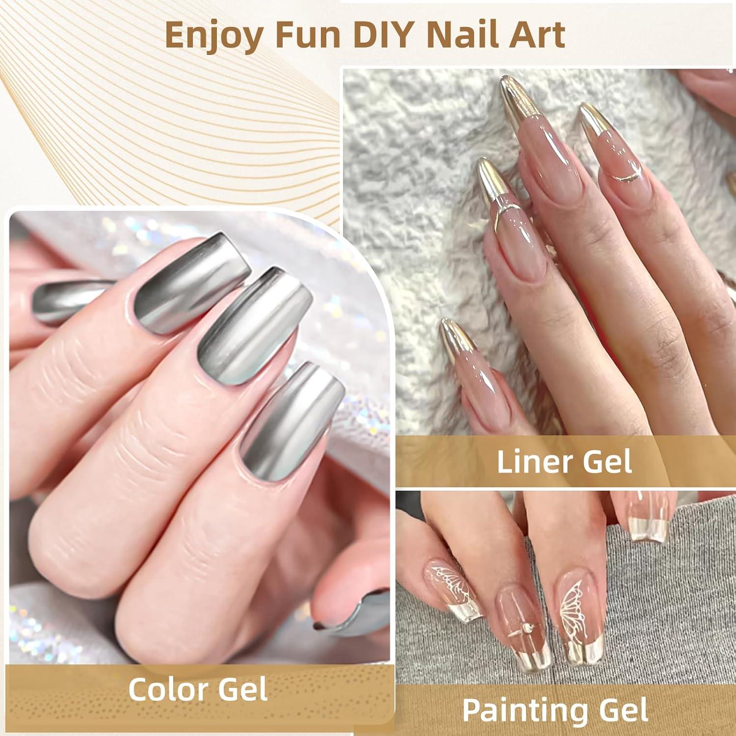 Esmalte de Uñas en Gel Metálico GOICC 8ml Dorado Cromo