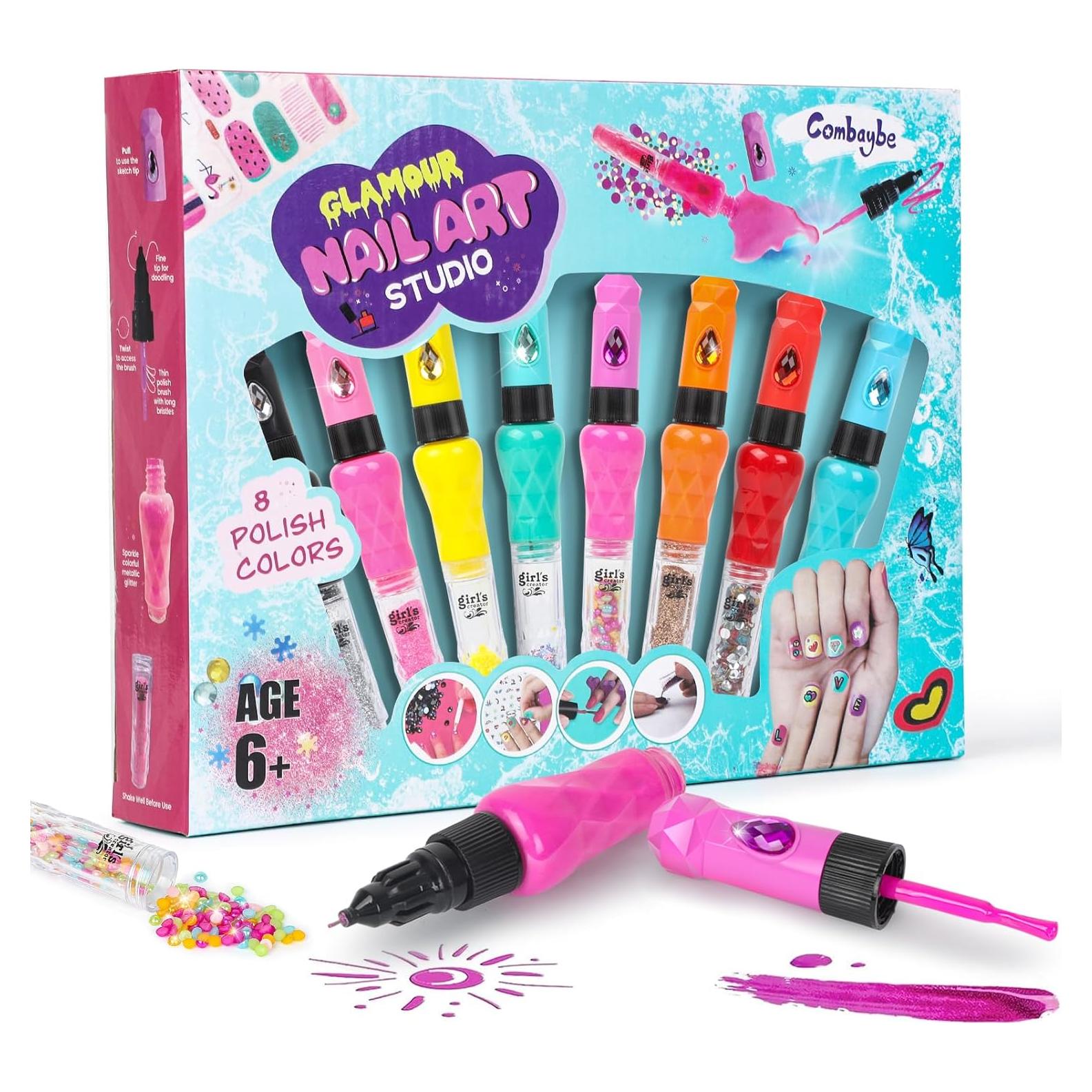Kit de Esmalte de Uñas para Niñas Combaybe - 8 Colores No Tóxicos