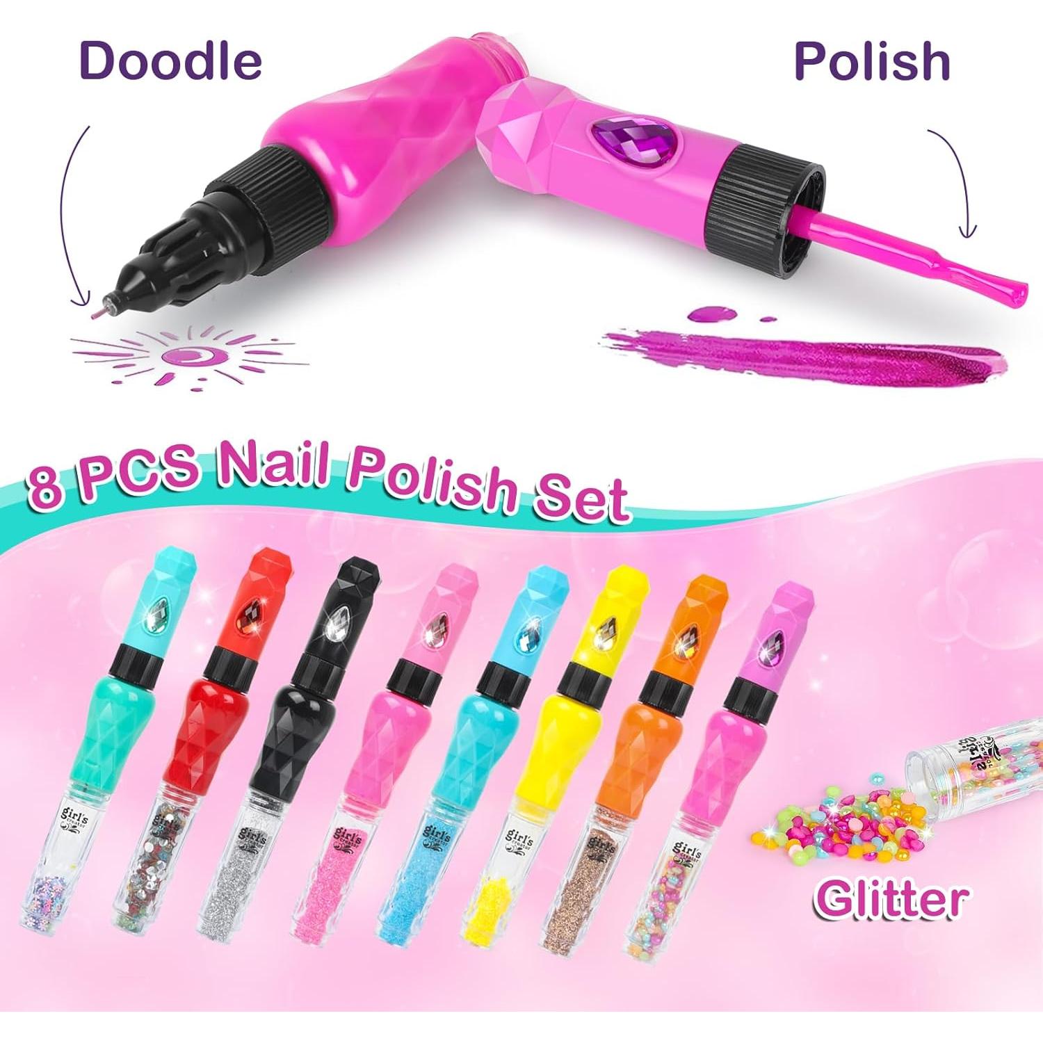 Kit de Esmalte de Uñas para Niñas Combaybe - 8 Colores No Tóxicos