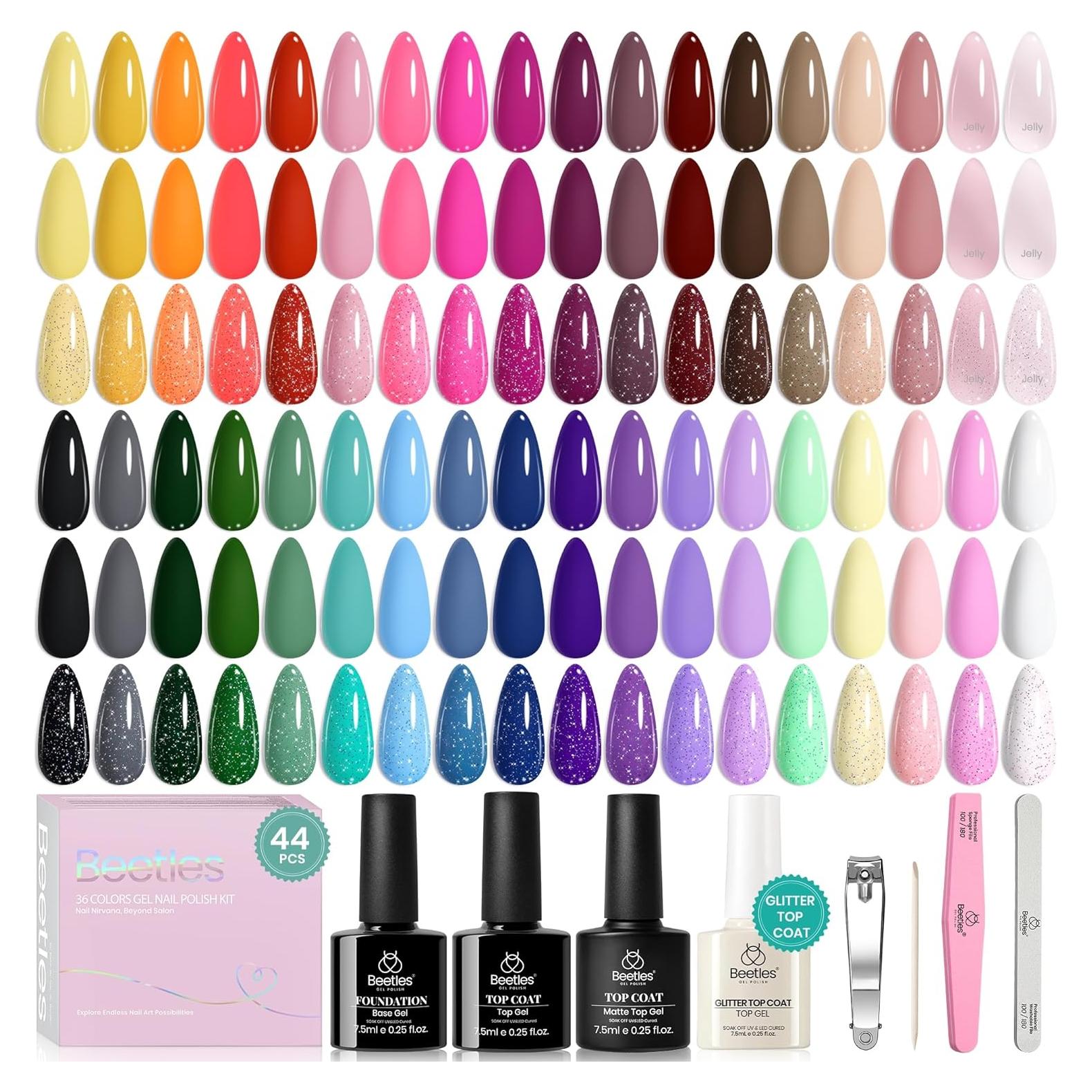 Set de Esmalte de Uñas en Gel Beetles 36 Colores Otoño